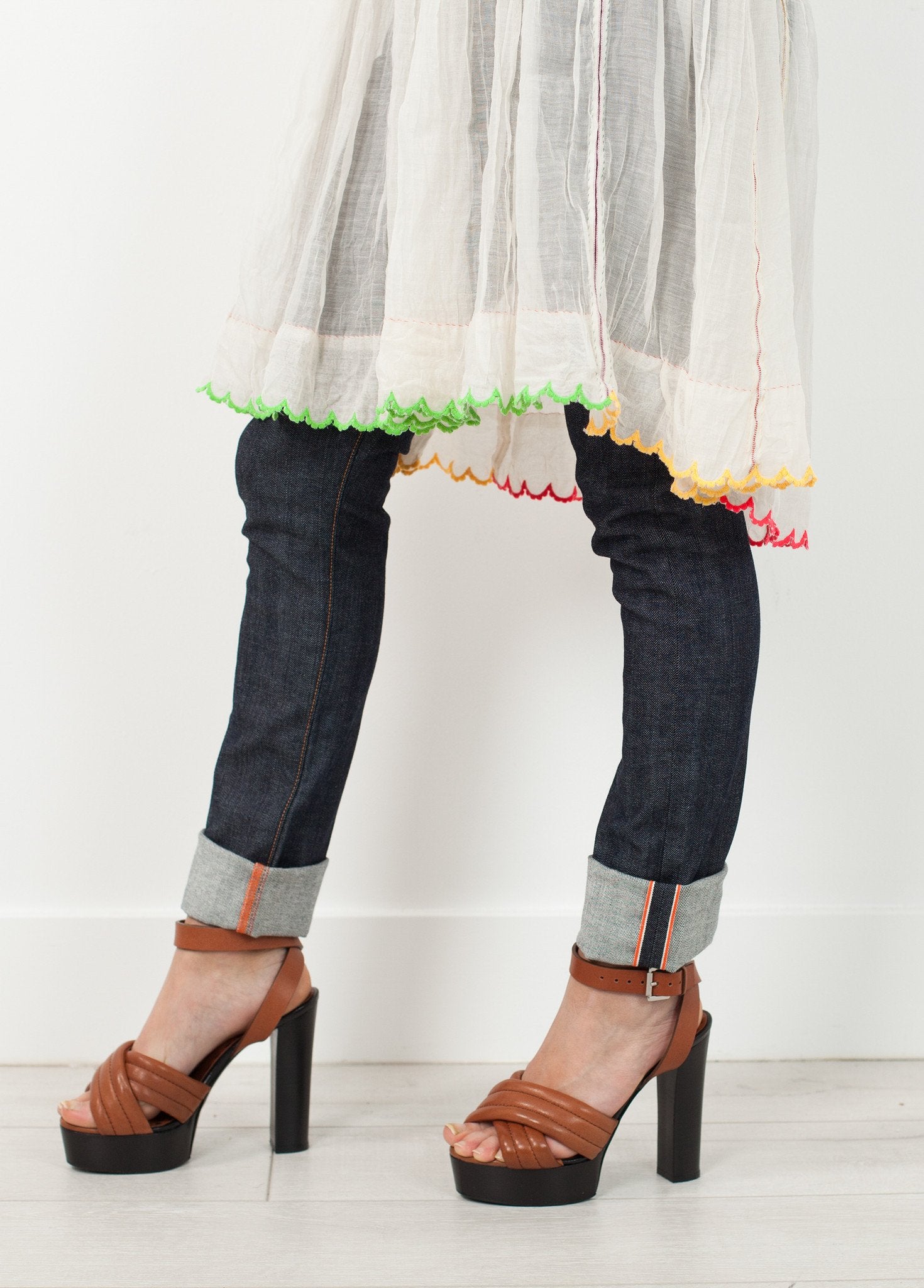 Pink Bib Dress in White|women's dresses[option1]|[option2]|[option3] - hello