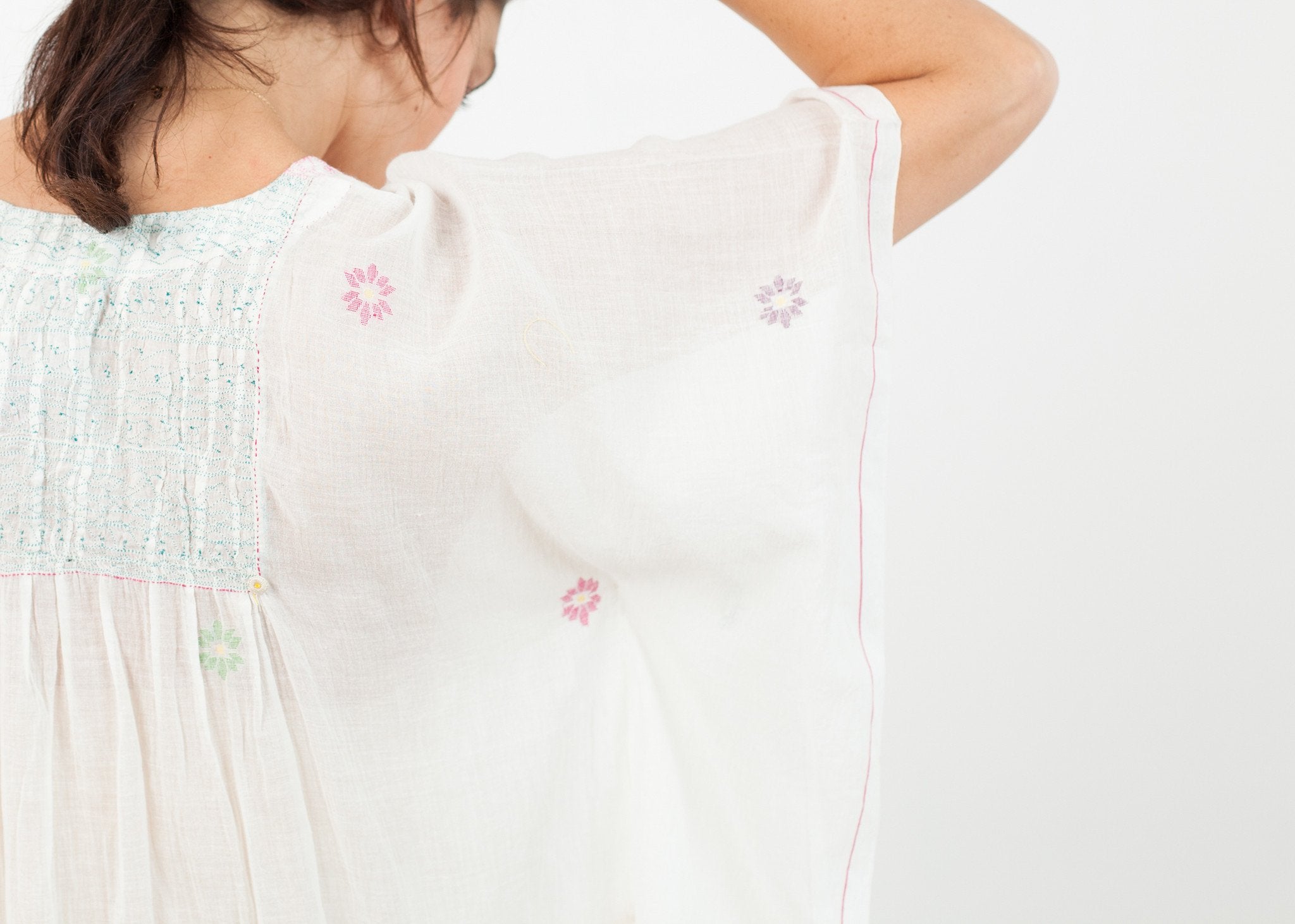 Floral Tent Dress in White|women's dresses[option1]|[option2]|[option3] - hello