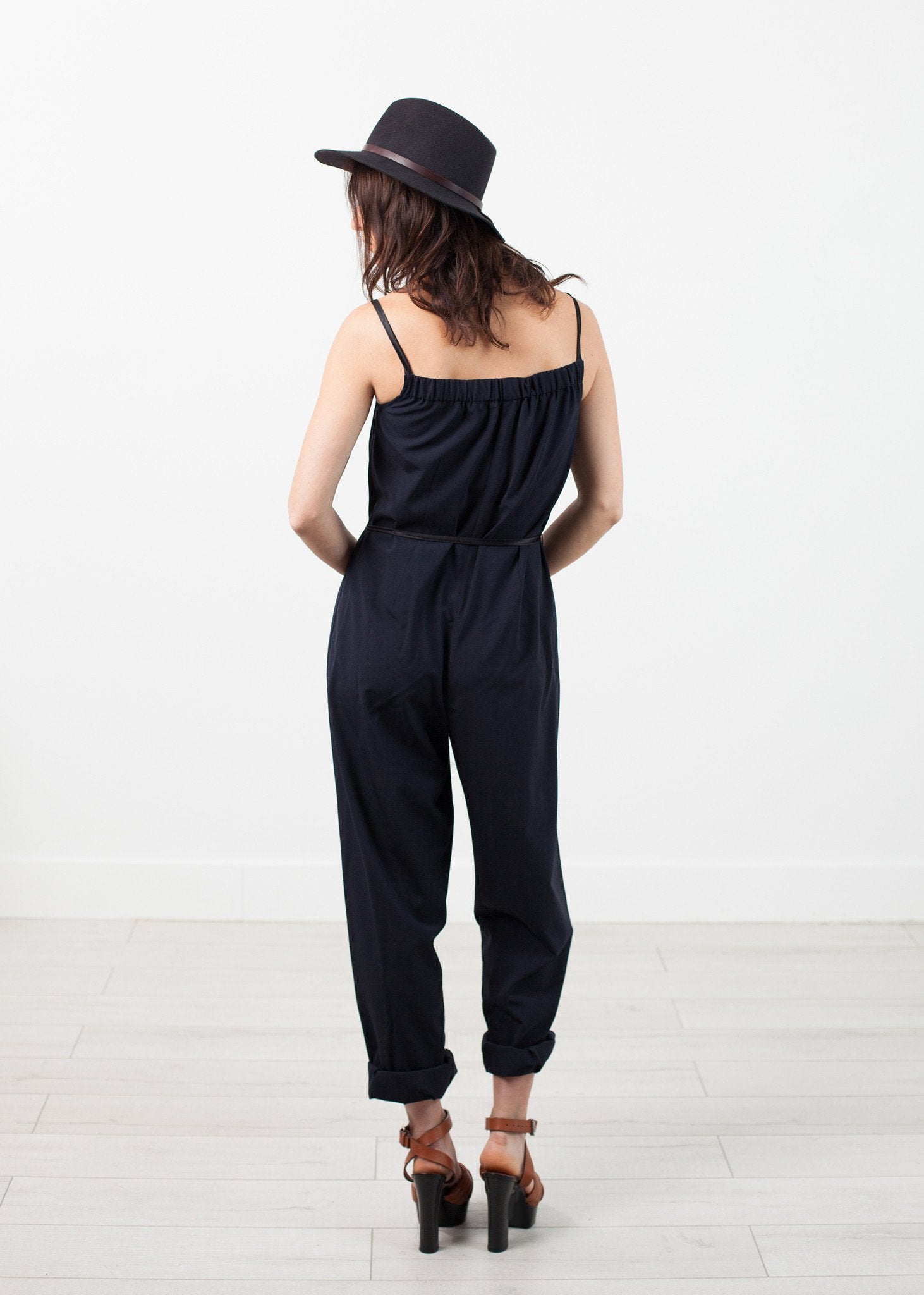 Sleeveless Jumpsuit in Navy|women's jumpsuits[option1]|[option2]|[option3] - hello