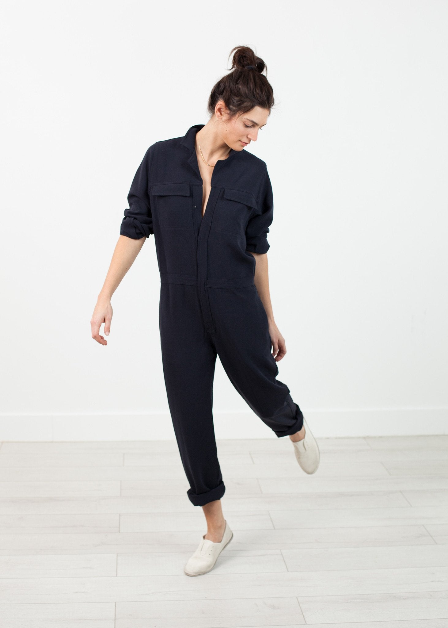 Worker Jumpsuit in Navy|women's jumpsuits[option1]|[option2]|[option3] - hello