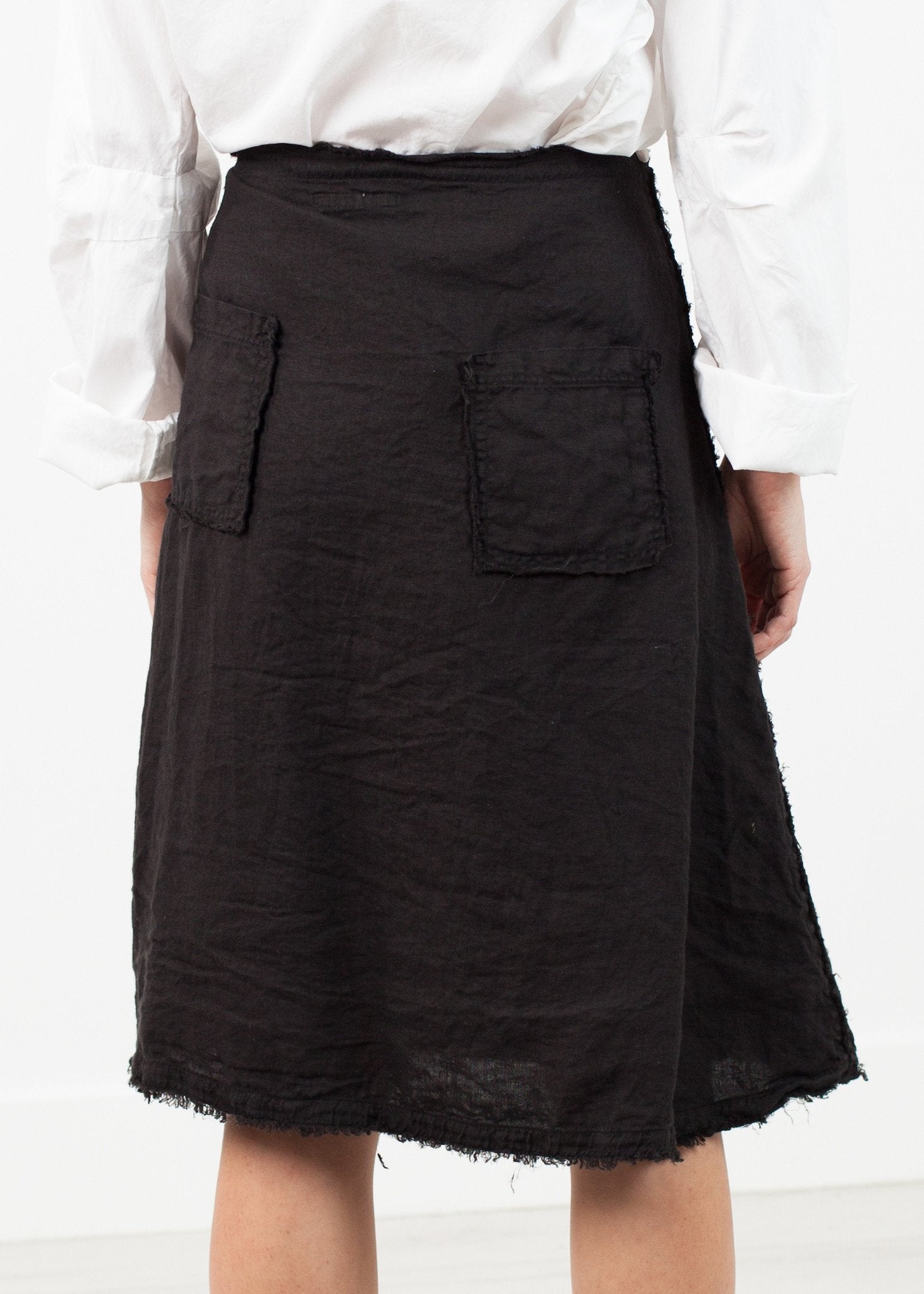 Wrap Snap Skirt in Black|women's skirts[option1]|[option2]|[option3] - hello
