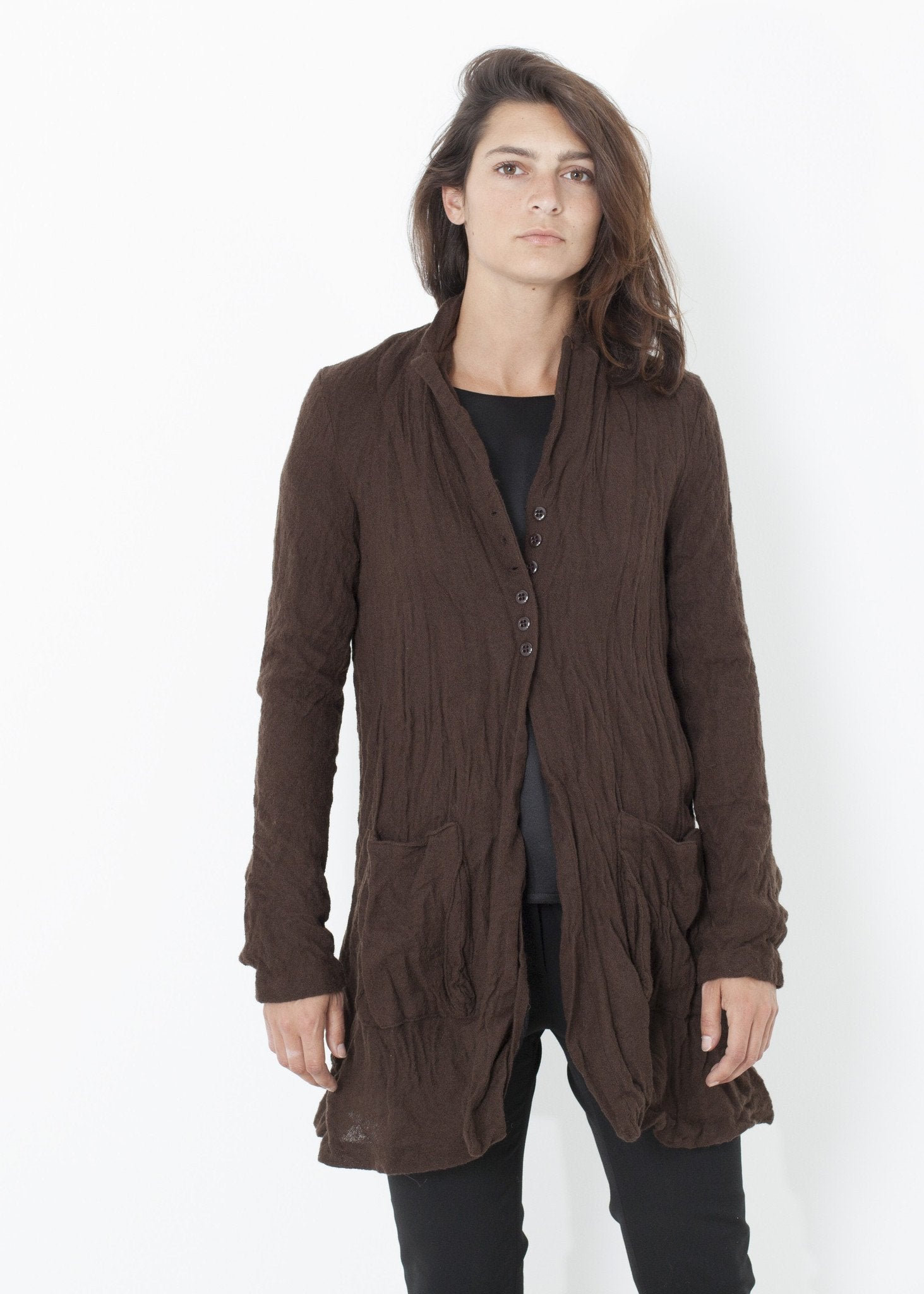 Ghost Wool Jacket in Brown|women's knitwear[option1]|[option2]|[option3] - hello