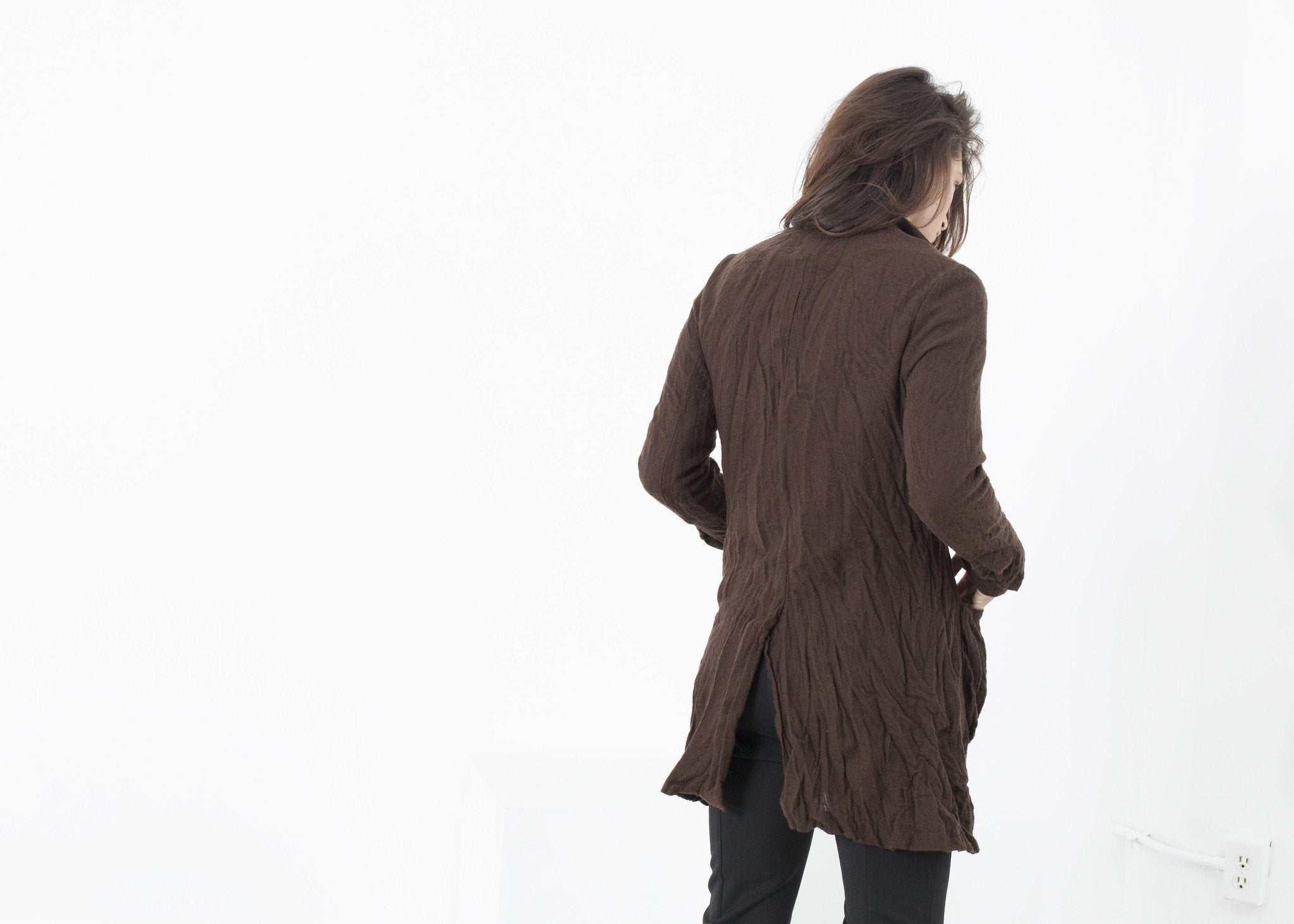 Ghost Wool Jacket in Brown|women's knitwear[option1]|[option2]|[option3] - hello