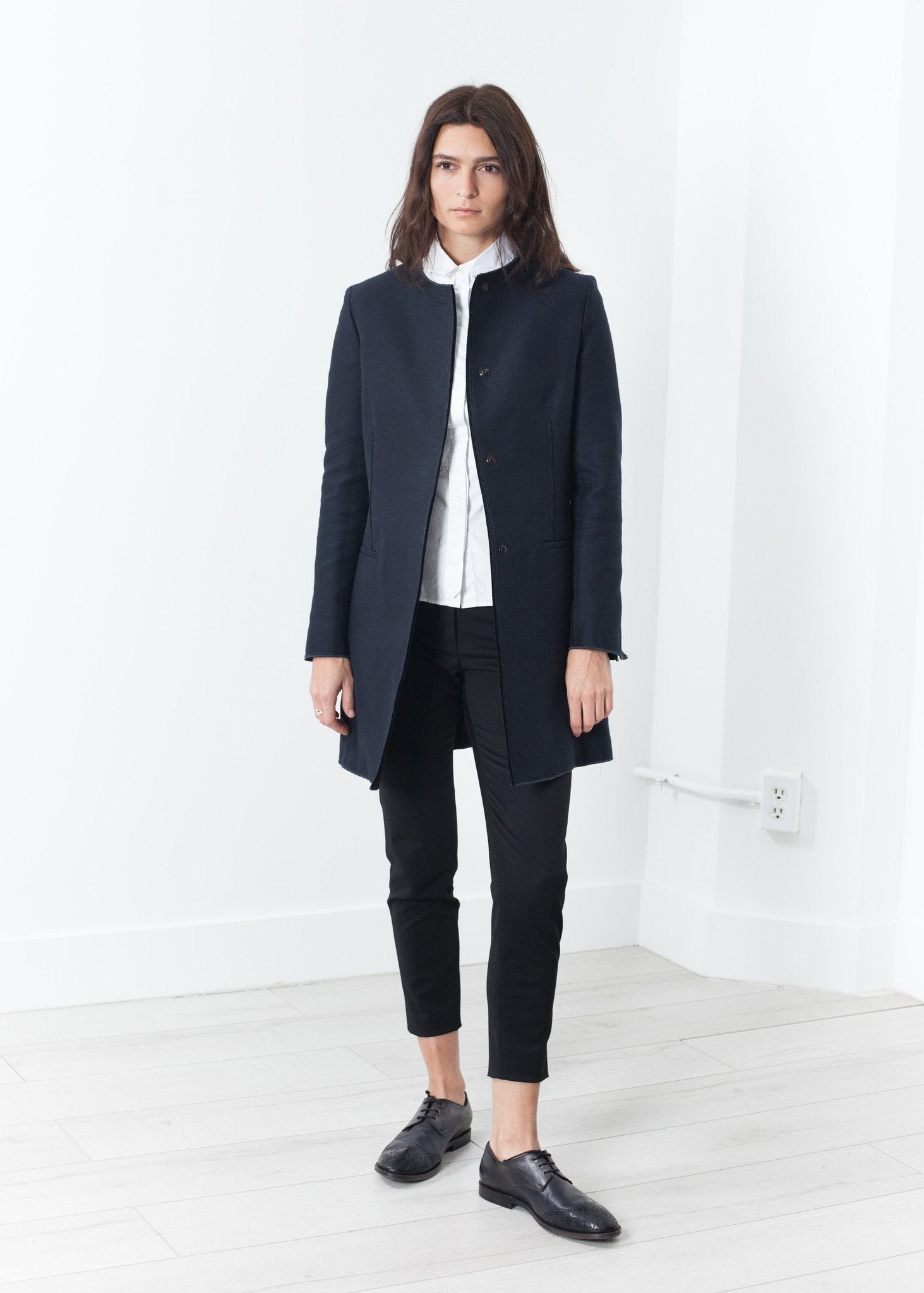 Tessuto Jacket in Navy|women's coats & jackets[option1]|[option2]|[option3] - hello