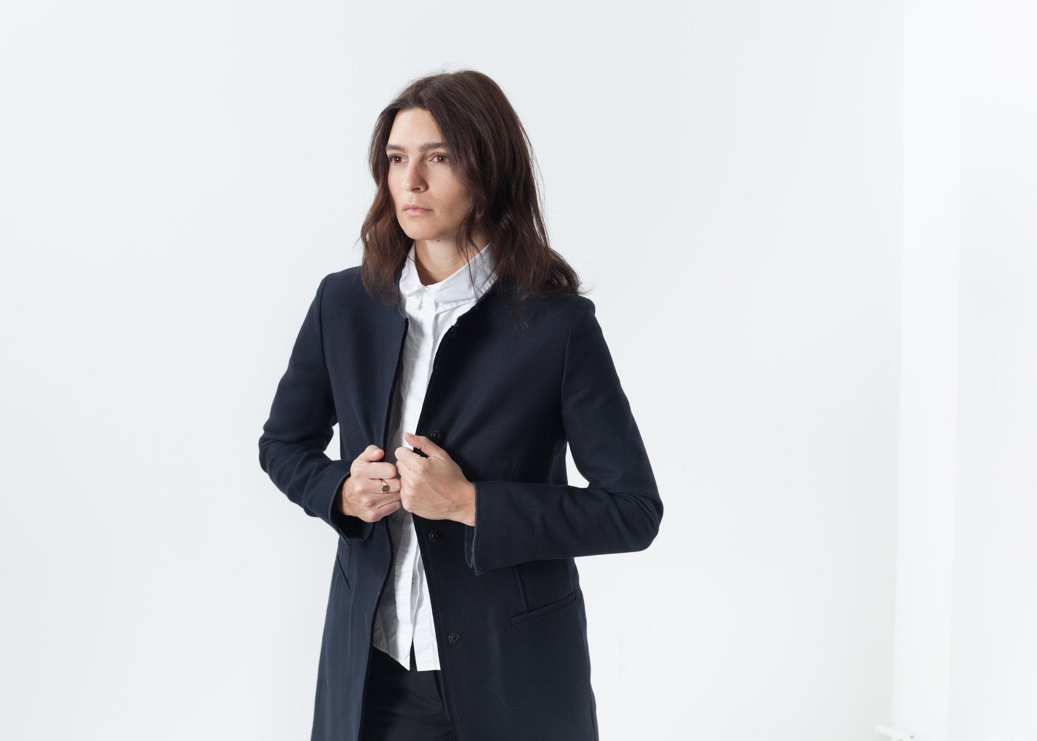 Tessuto Jacket in Navy|women's coats & jackets[option1]|[option2]|[option3] - hello