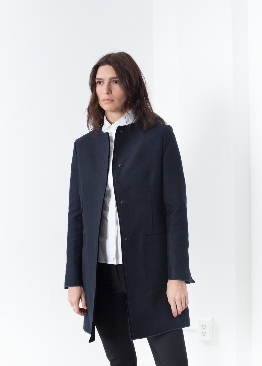 Tessuto Jacket in Navy|women's coats & jackets[option1]|[option2]|[option3] - hello
