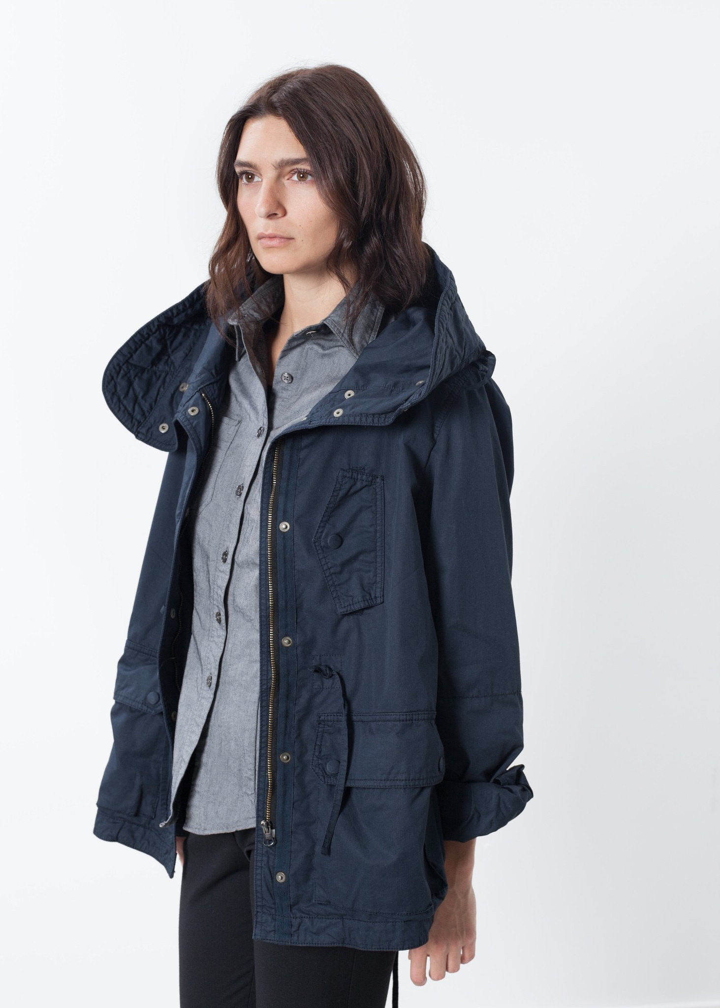 Marquee Coat in Steel|women's coats & jackets[option1]|[option2]|[option3] - hello