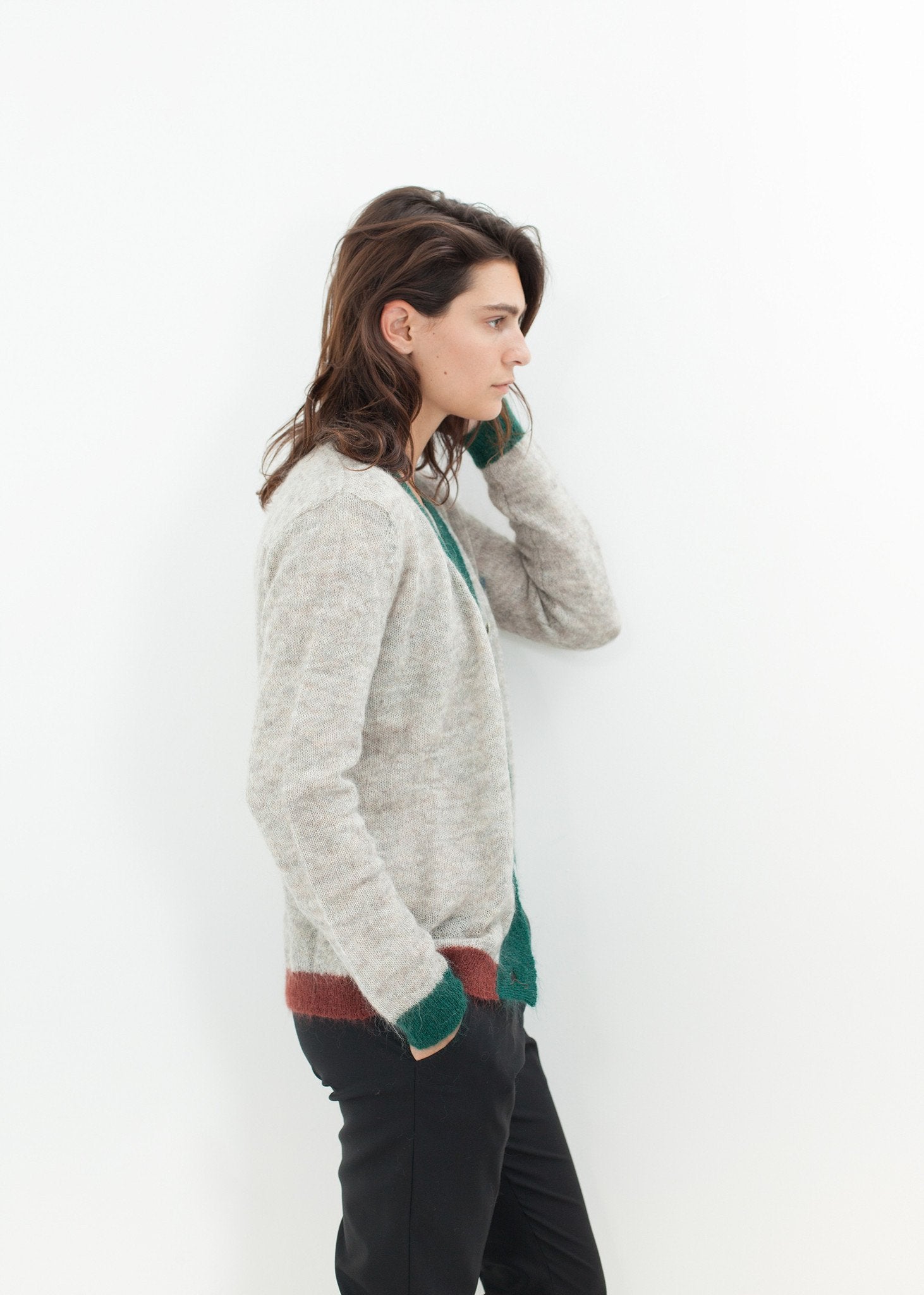 Deskle Cardigan in Heather|women's knitwear[option1]|[option2]|[option3] - hello
