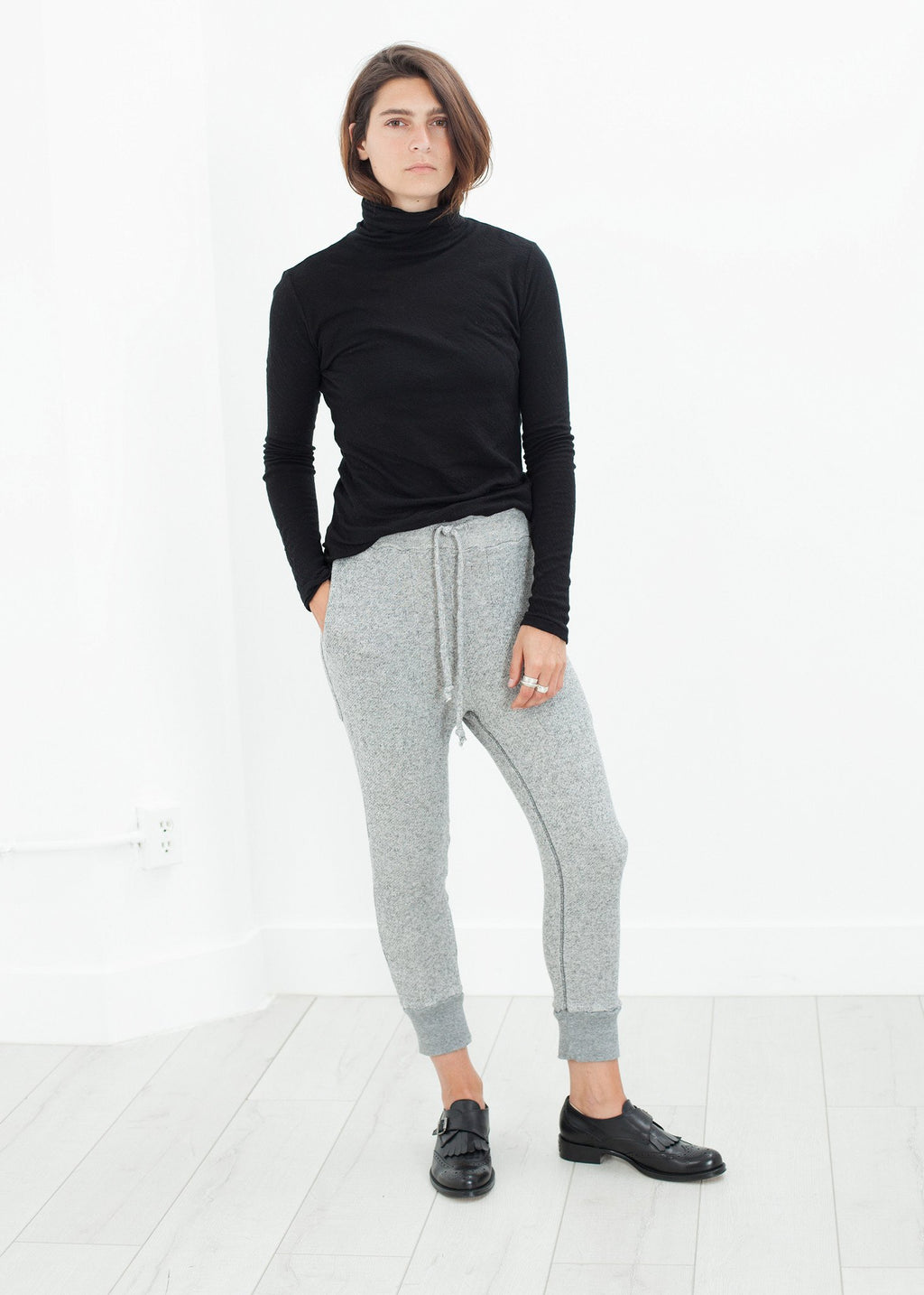 Highsoft Cropped Sweat in Heather Grey|women's pants[option1]|[option2]|[option3] - hello
