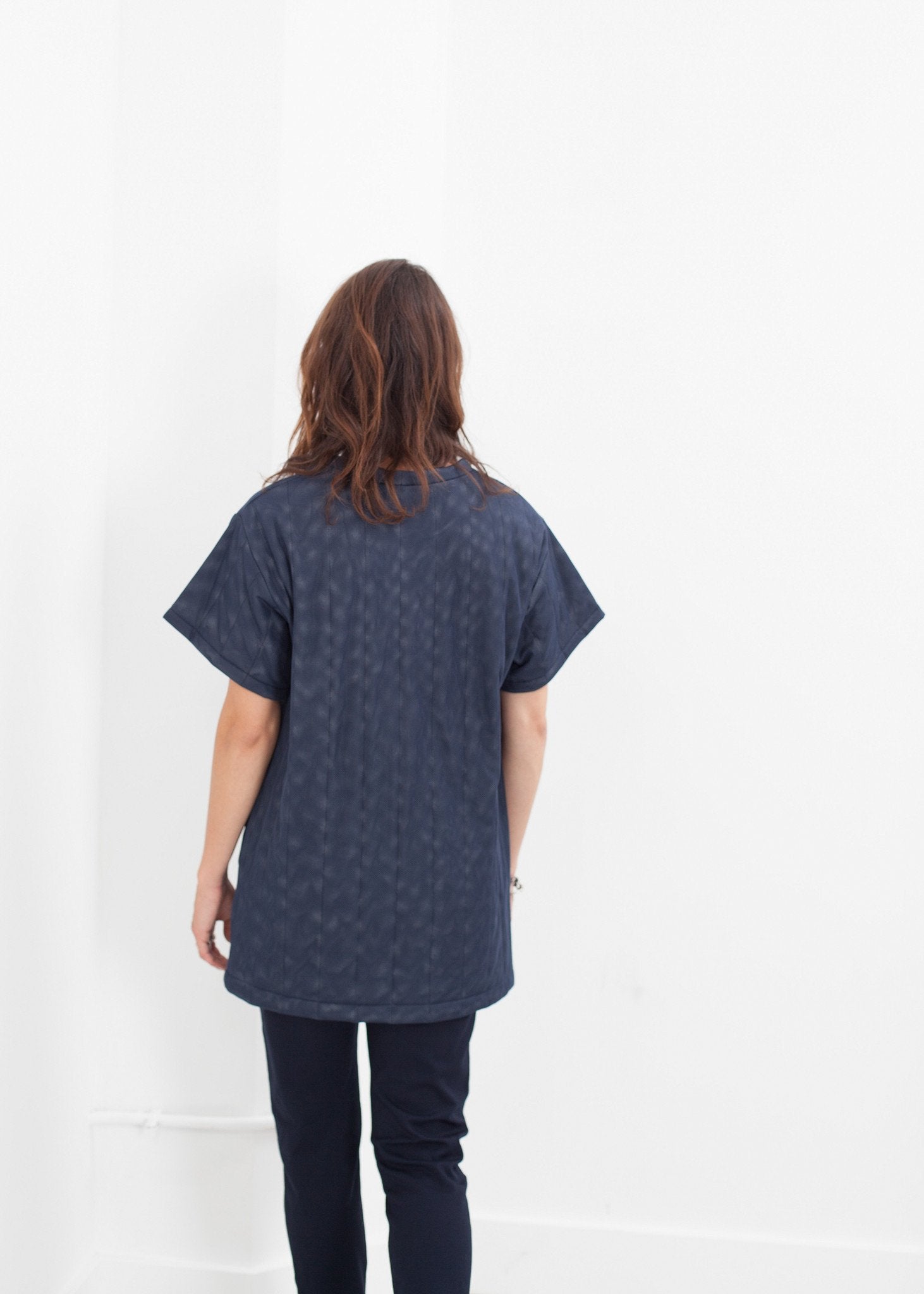 Quilted Mesh Mini Dress in Navy|Dresses[option1]|[option2]|[option3] - hello