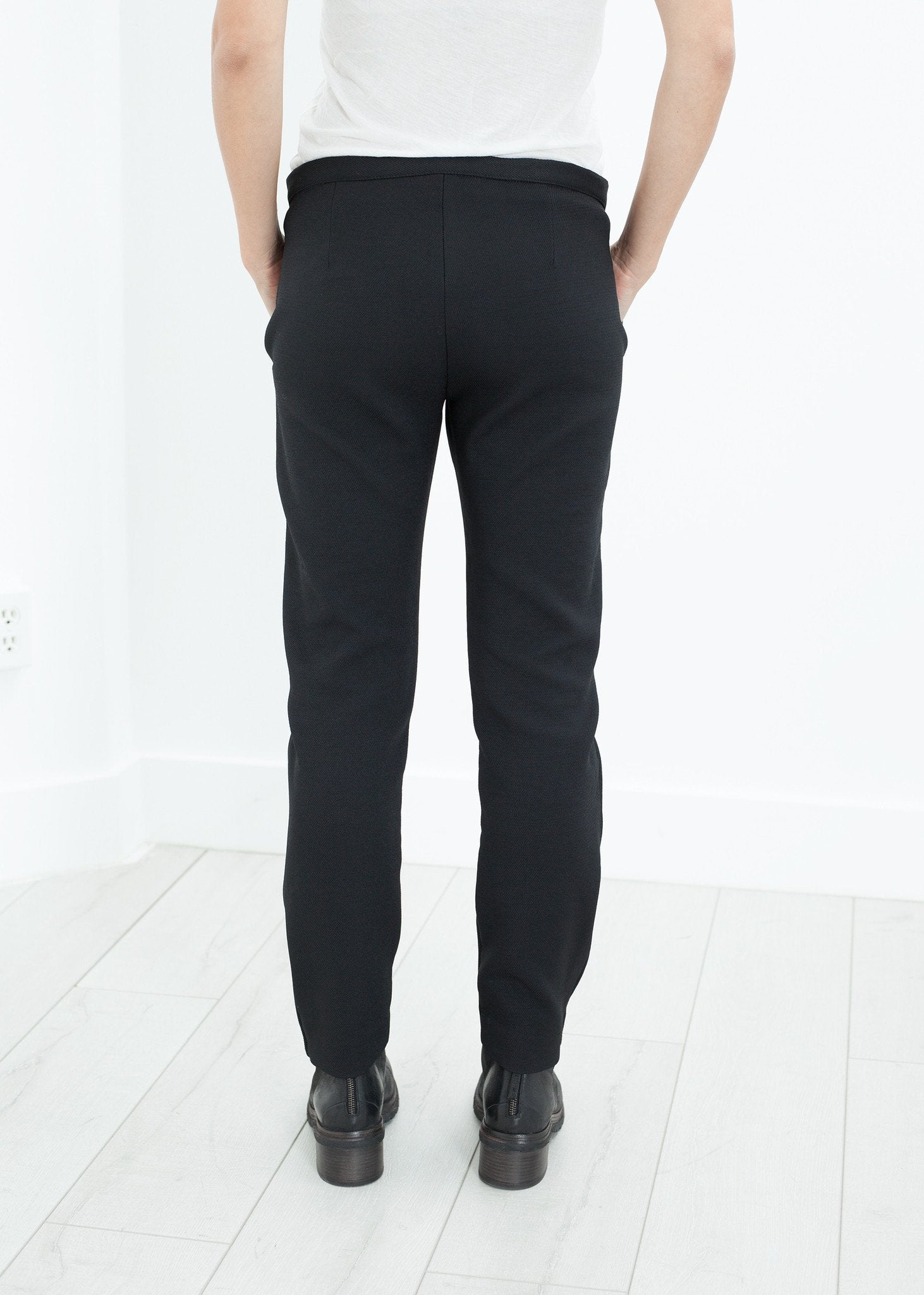 Side Zip Slim Pant in Black|women's pants[option1]|[option2]|[option3] - hello