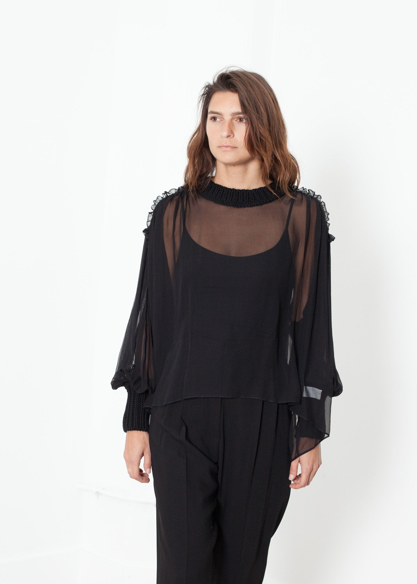 Poet Silk Sweater in Black|women's tops[option1]|[option2]|[option3] - hello