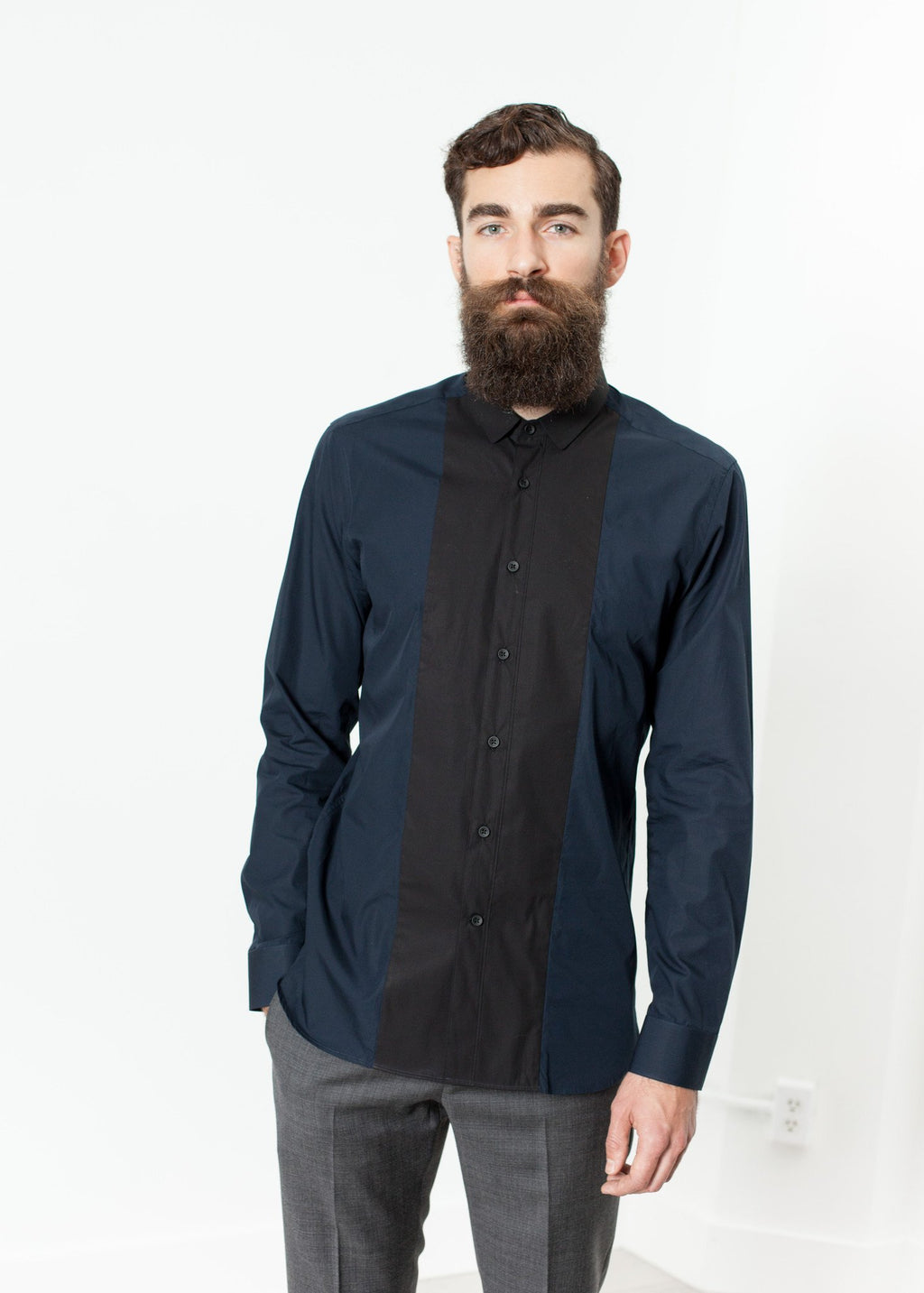 Camicia Classic Shirt in Navy|men's button-ups[option1]|[option2]|[option3] - hello