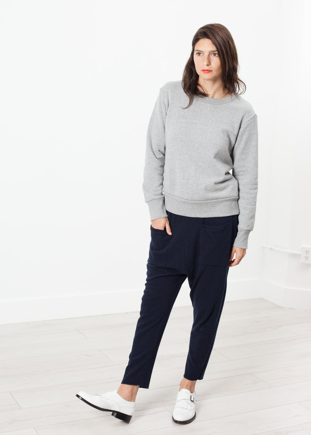 Loopwheeler Sweatshirt in Grey|women's knitwear[option1]|[option2]|[option3] - hello