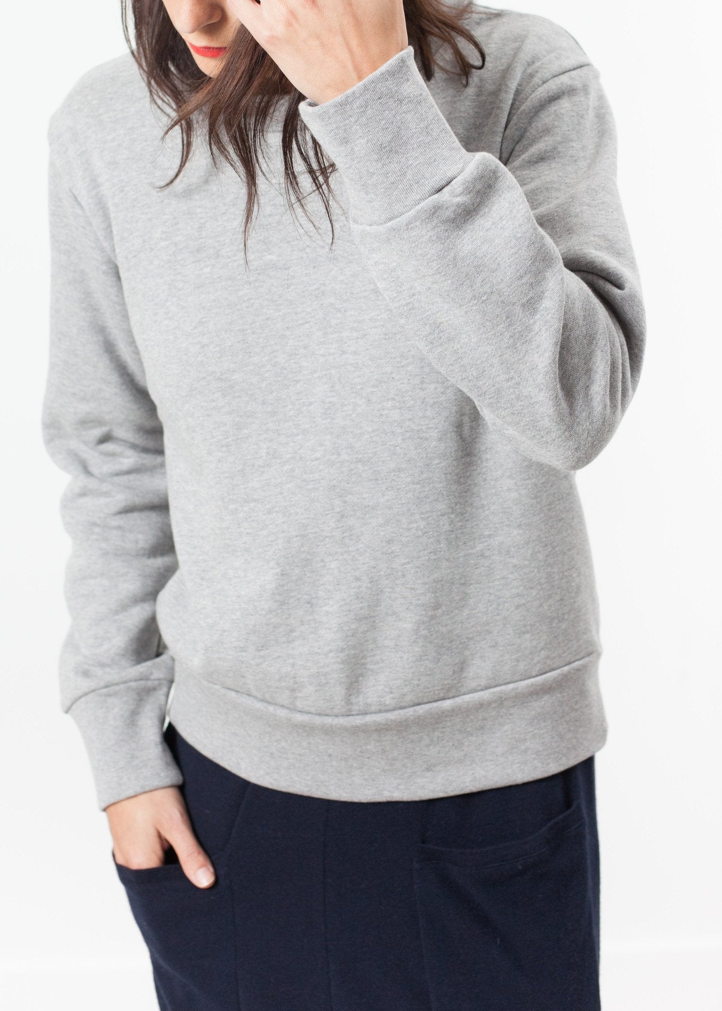 Loopwheeler Sweatshirt in Grey|women's knitwear[option1]|[option2]|[option3] - hello