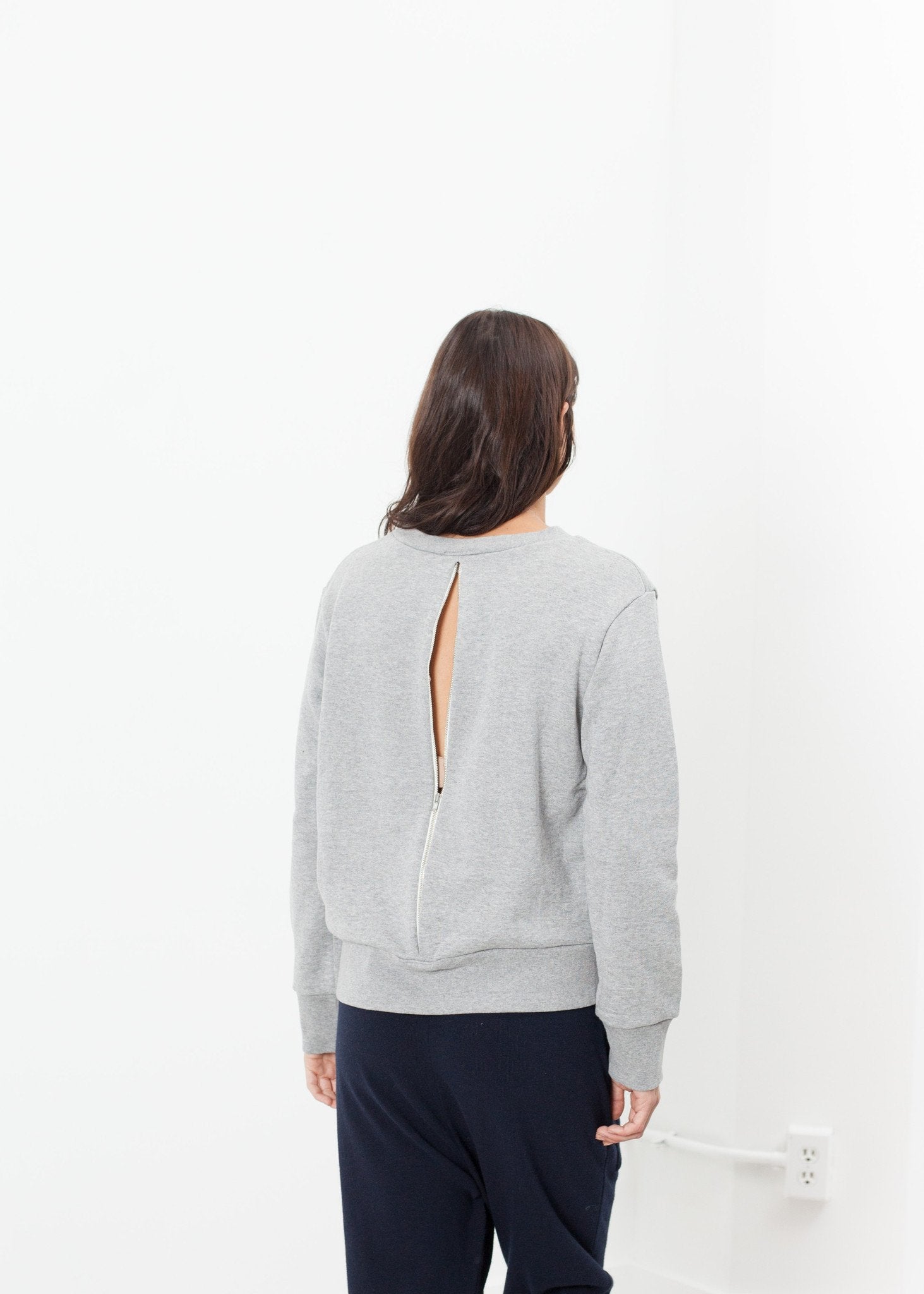Loopwheeler Sweatshirt in Grey|women's knitwear[option1]|[option2]|[option3] - hello