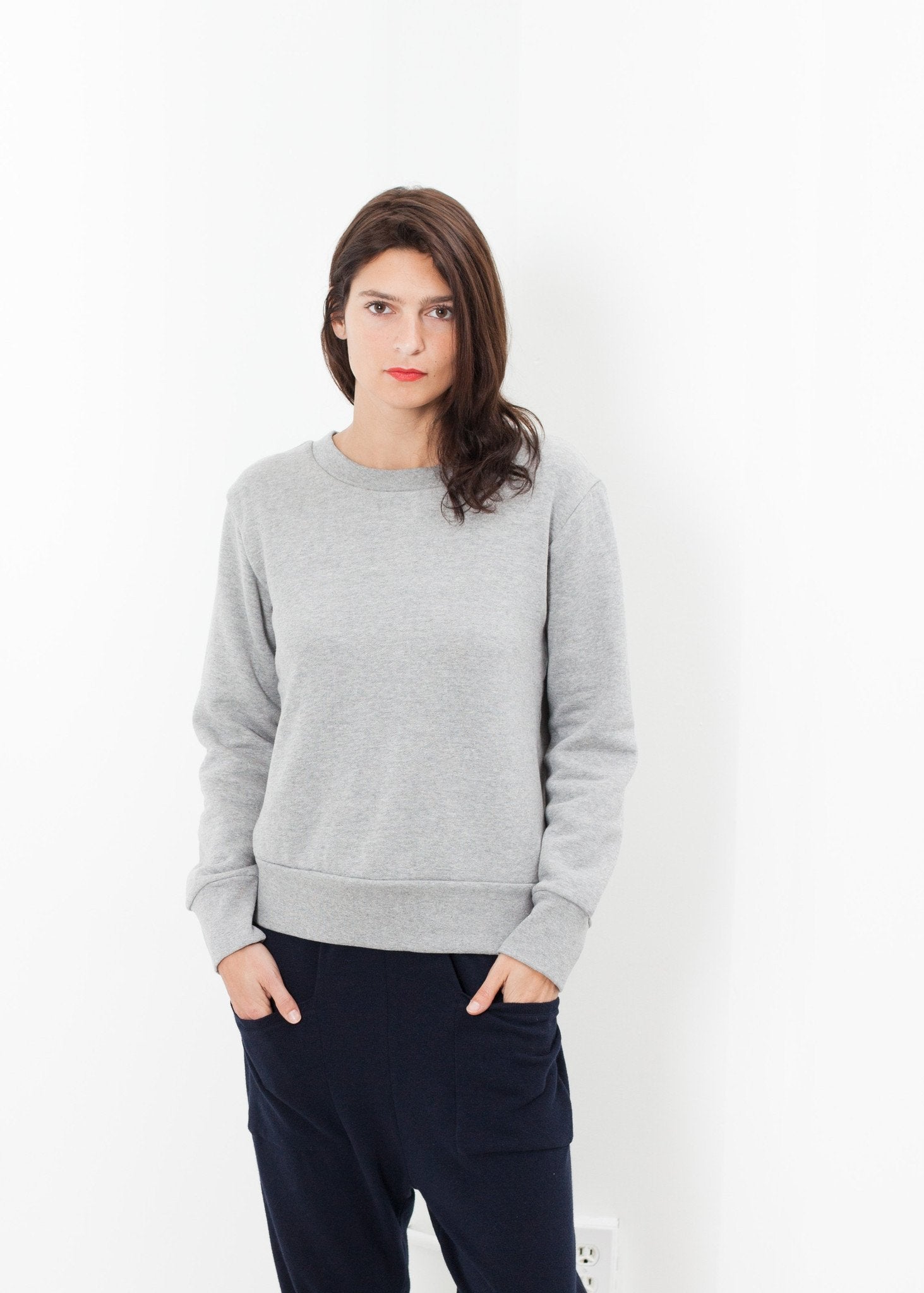Loopwheeler Sweatshirt in Grey|women's knitwear[option1]|[option2]|[option3] - hello