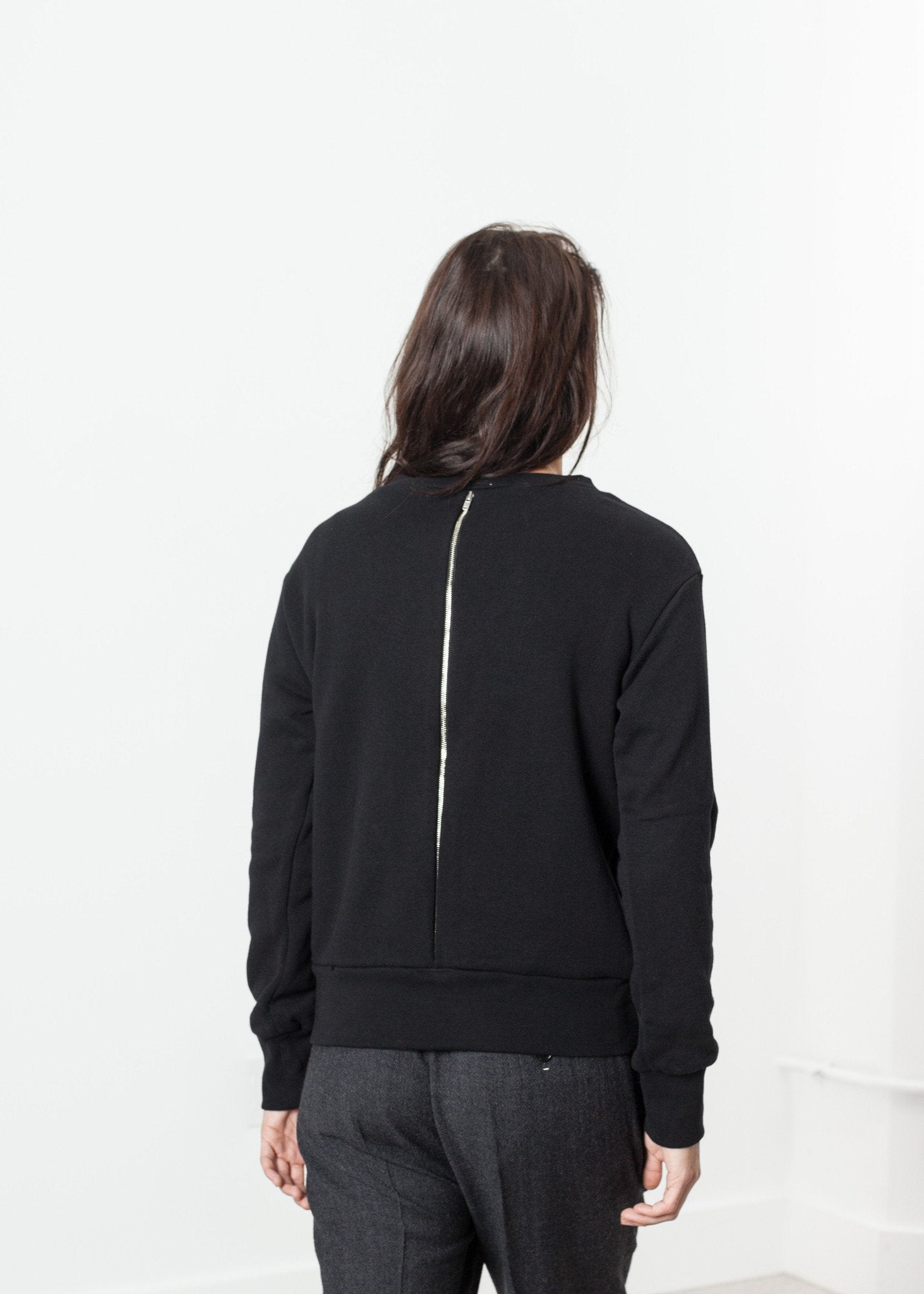 Loopwheeler Sweatshirt in Black|women's knitwear[option1]|[option2]|[option3] - hello