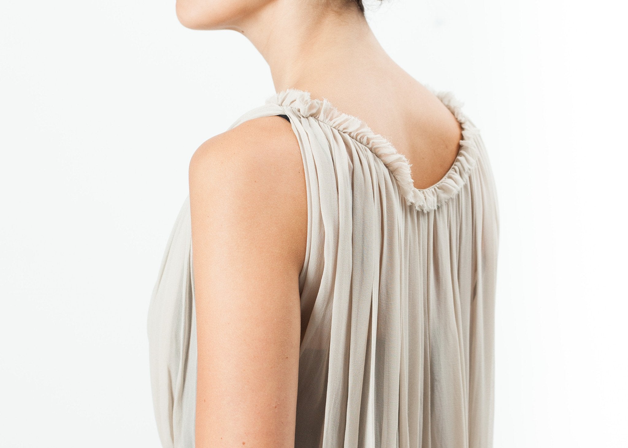 Chiffon Cape Back Dress in Sand|women's dresses[option1]|[option2]|[option3] - hello