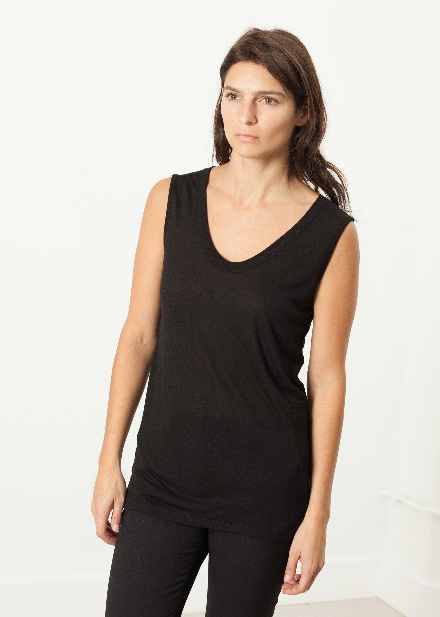Millenium Tank in Black|women's t-shirts[option1]|[option2]|[option3] - hello