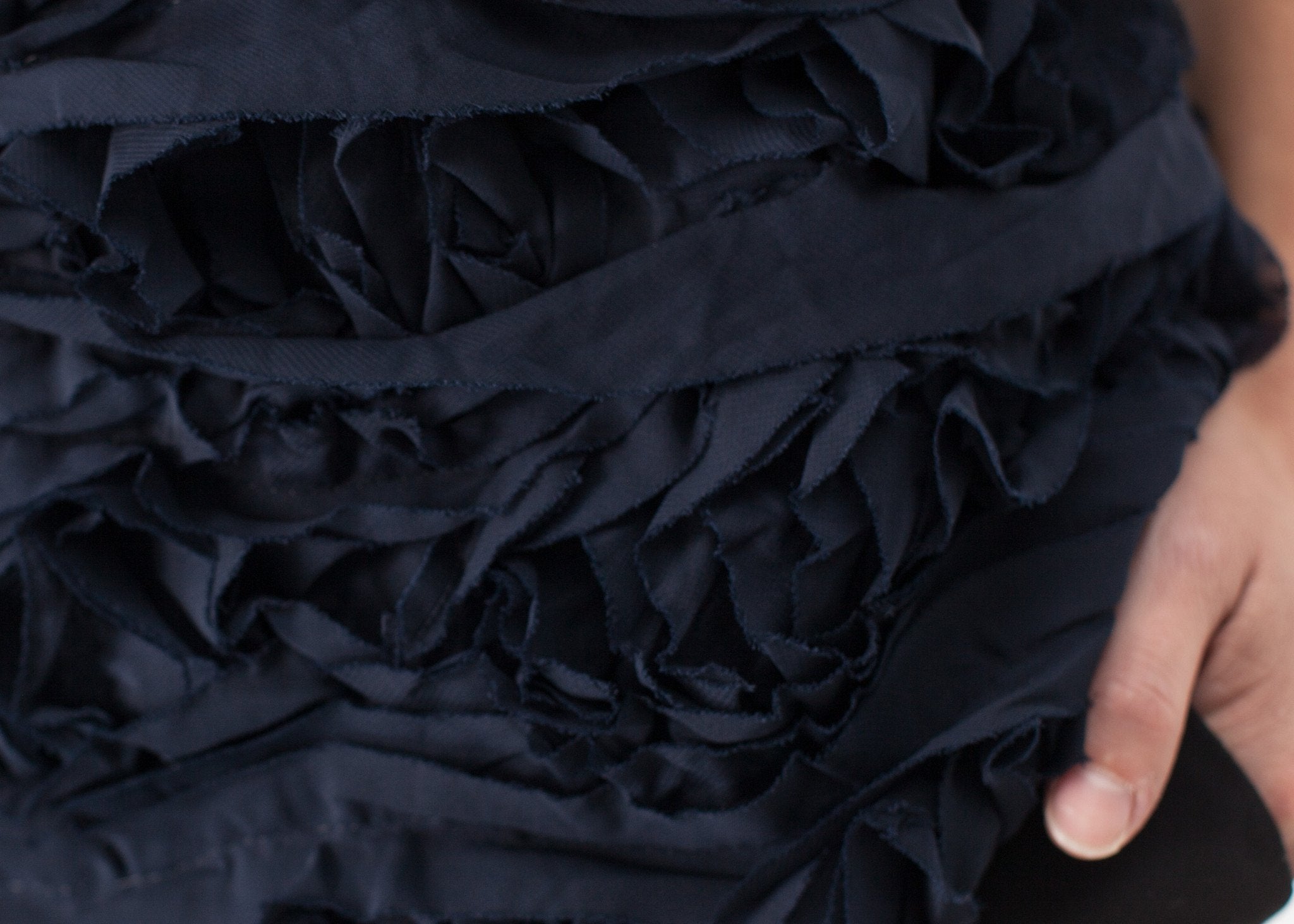 Ruffled Tank Top in Navy|women's tops[option1]|[option2]|[option3] - hello