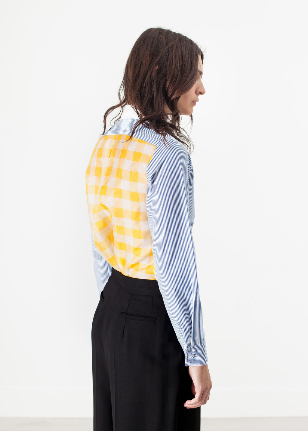 Longsleeve Blouse in Blue Stripe|women's button-ups[option1]|[option2]|[option3] - hello