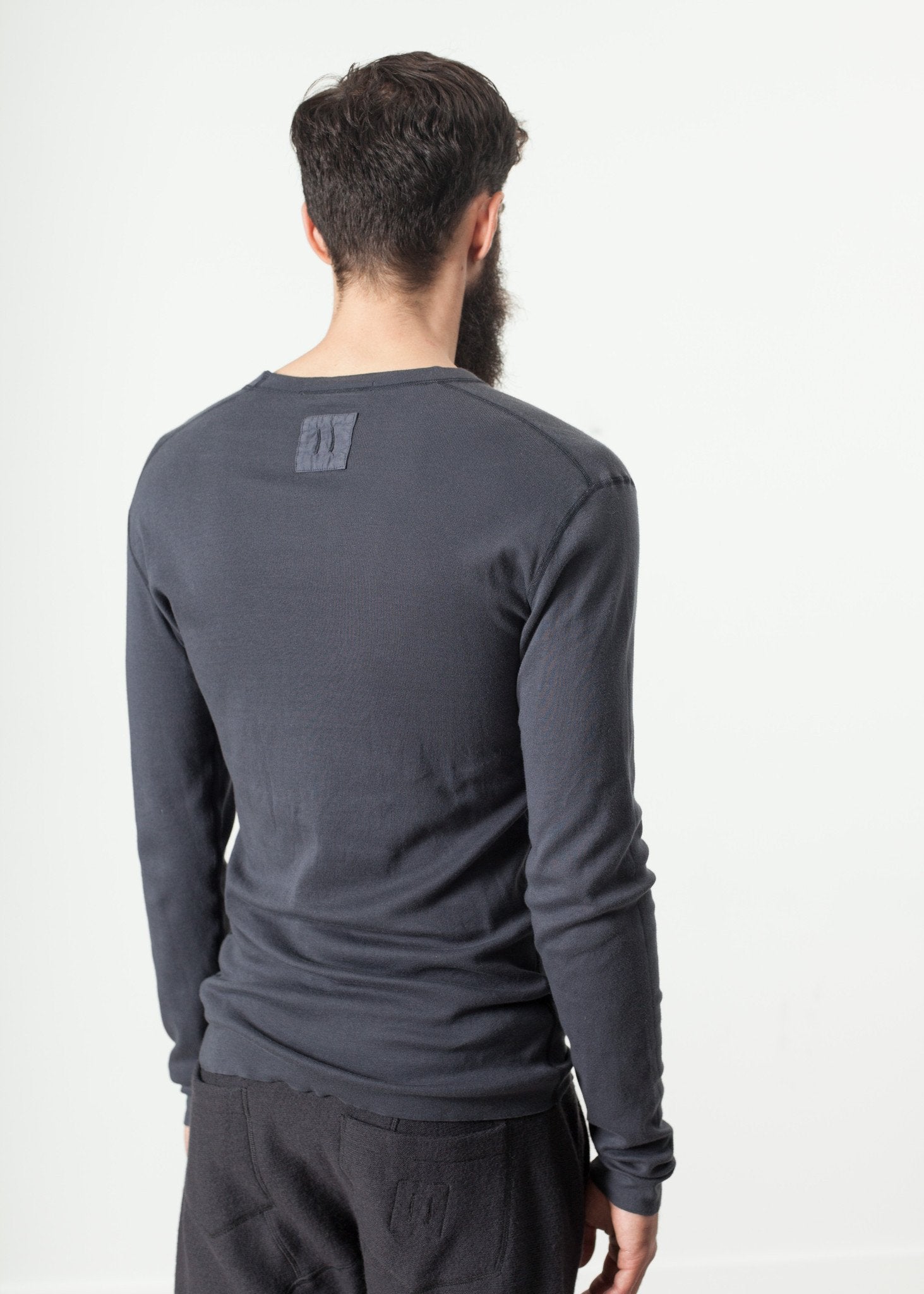 Secon Shale Shirt in Slate|men's knitwear[option1]|[option2]|[option3] - hello