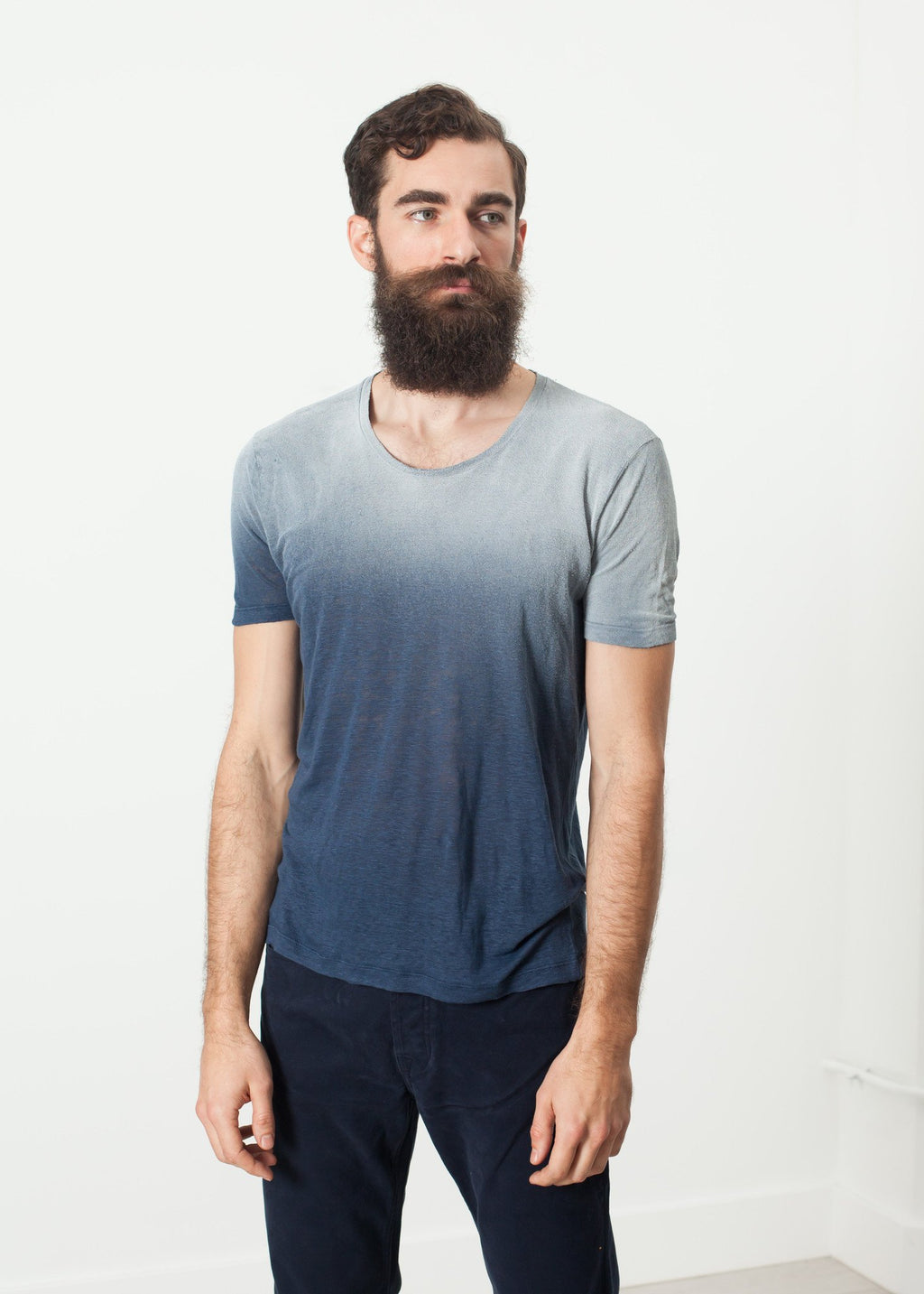 Overprint T-Shirt in Navy|men's t-shirts[option1]|[option2]|[option3] - hello