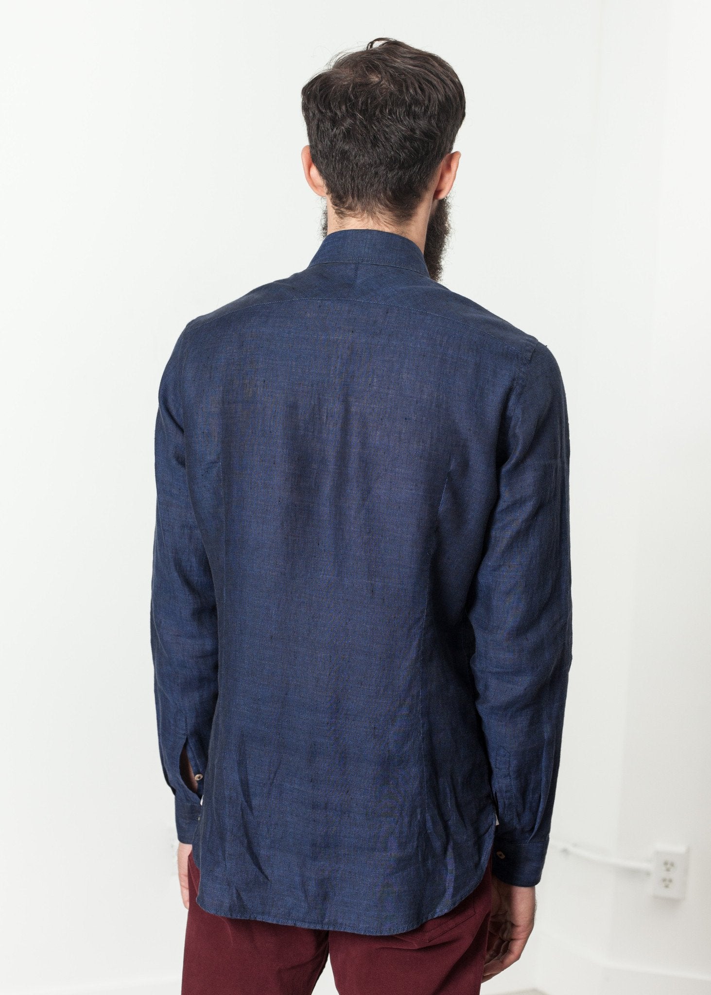Button Up Shirt in Navy|men's button-ups[option1]|[option2]|[option3] - hello
