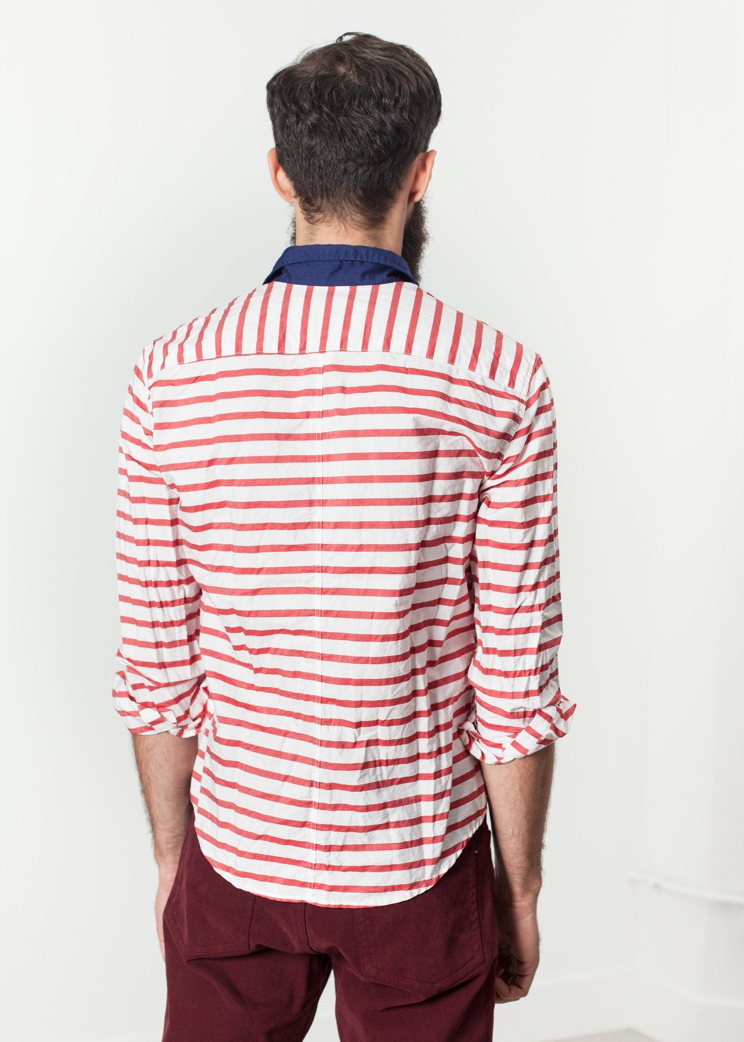 Luke Shirt in Red Stripe|men's button-ups[option1]|[option2]|[option3] - hello