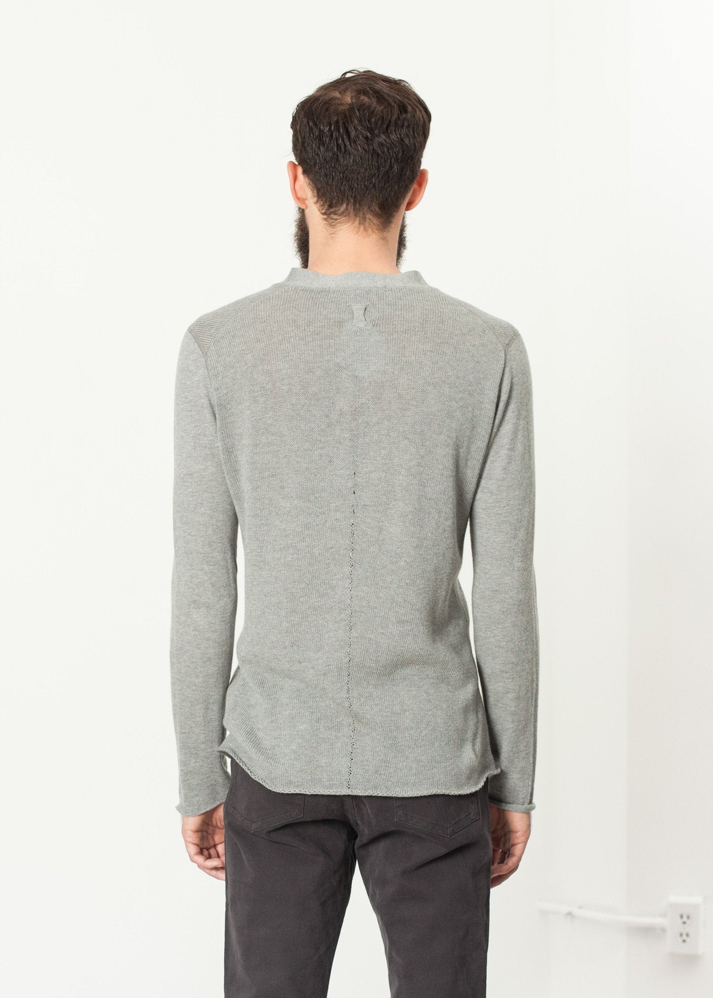 Garbo Henley in Grey|men's knitwear[option1]|[option2]|[option3] - hello