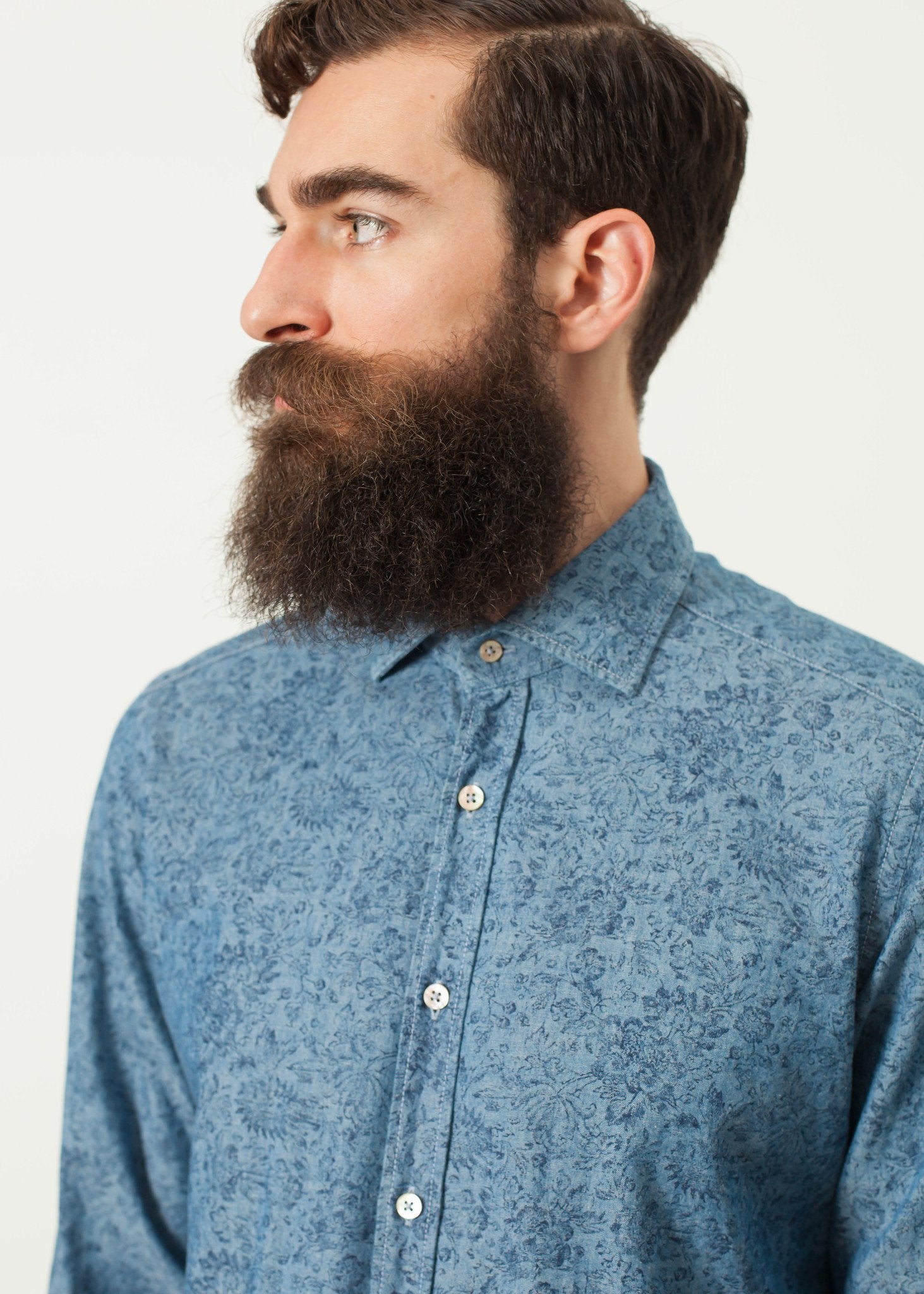 Floral Button-Up in Blue|men's button-ups[option1]|[option2]|[option3] - hello