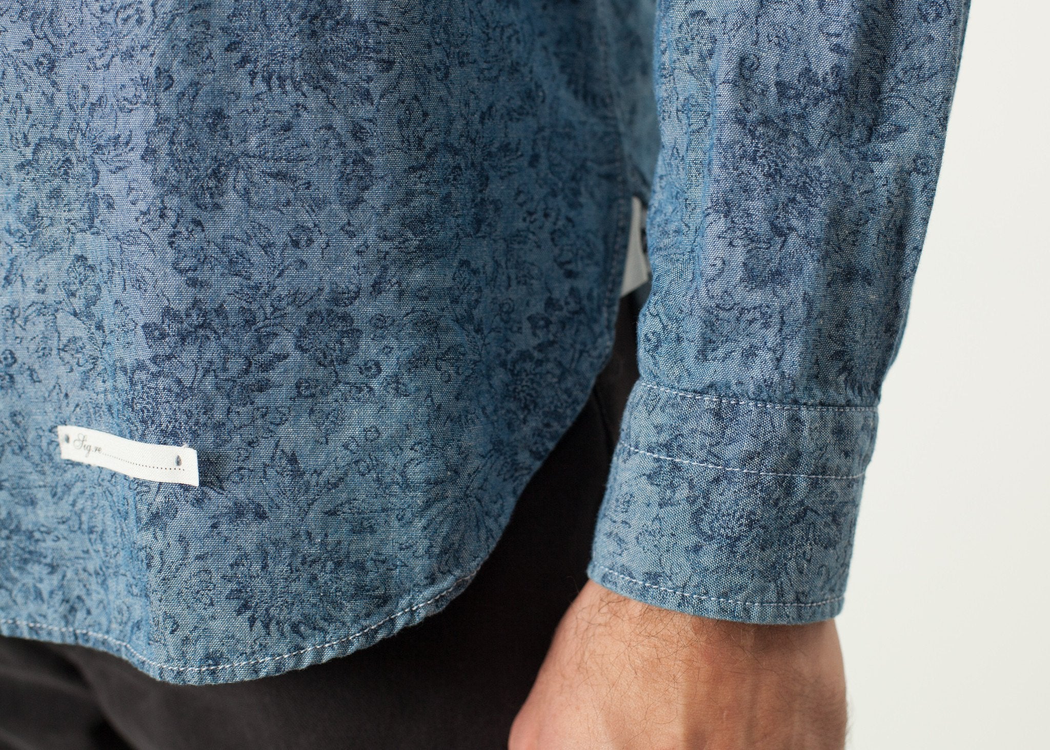 Floral Button-Up in Blue|men's button-ups[option1]|[option2]|[option3] - hello