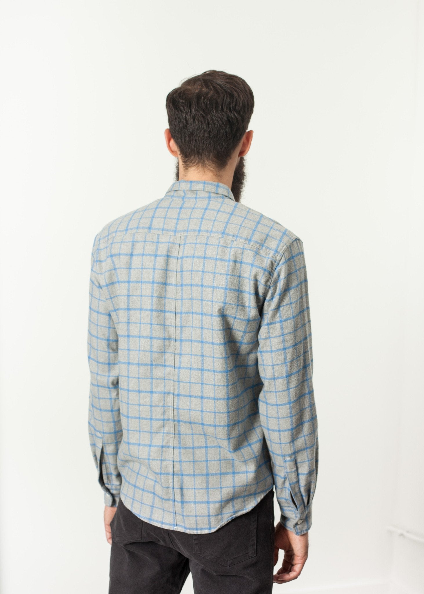 Paul Shirt in Grey Flannel|men's button-ups[option1]|[option2]|[option3] - hello