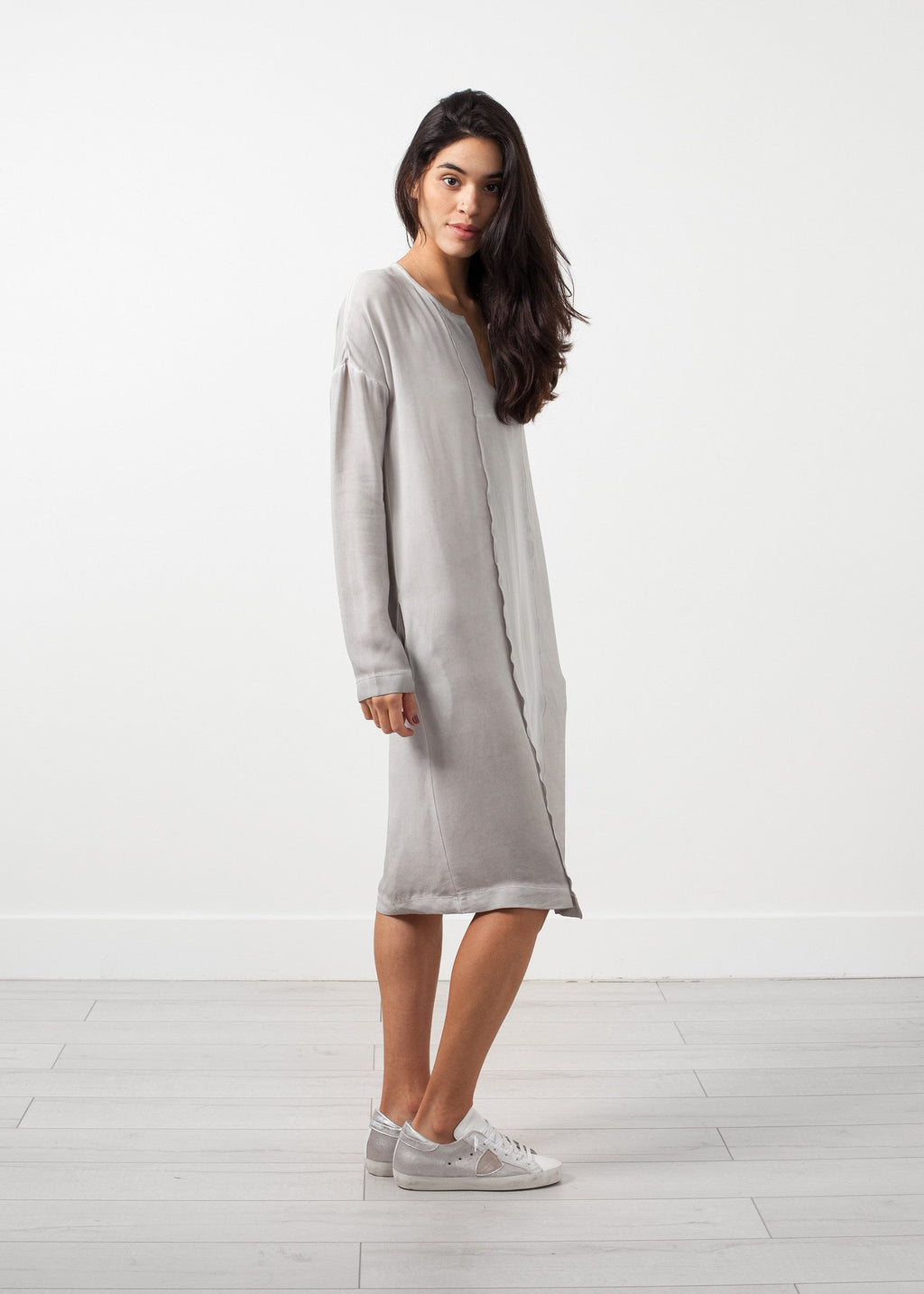 Long Sleeve Silk Dress|women's dresses[option1]|[option2]|[option3] - hello