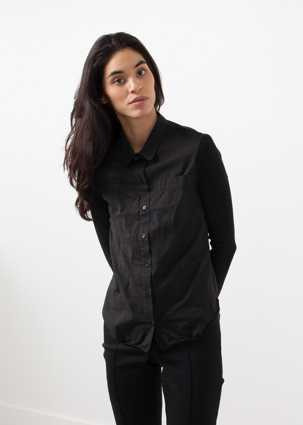 Soft Sleeve Button Up|women's button-ups[option1]|[option2]|[option3] - hello