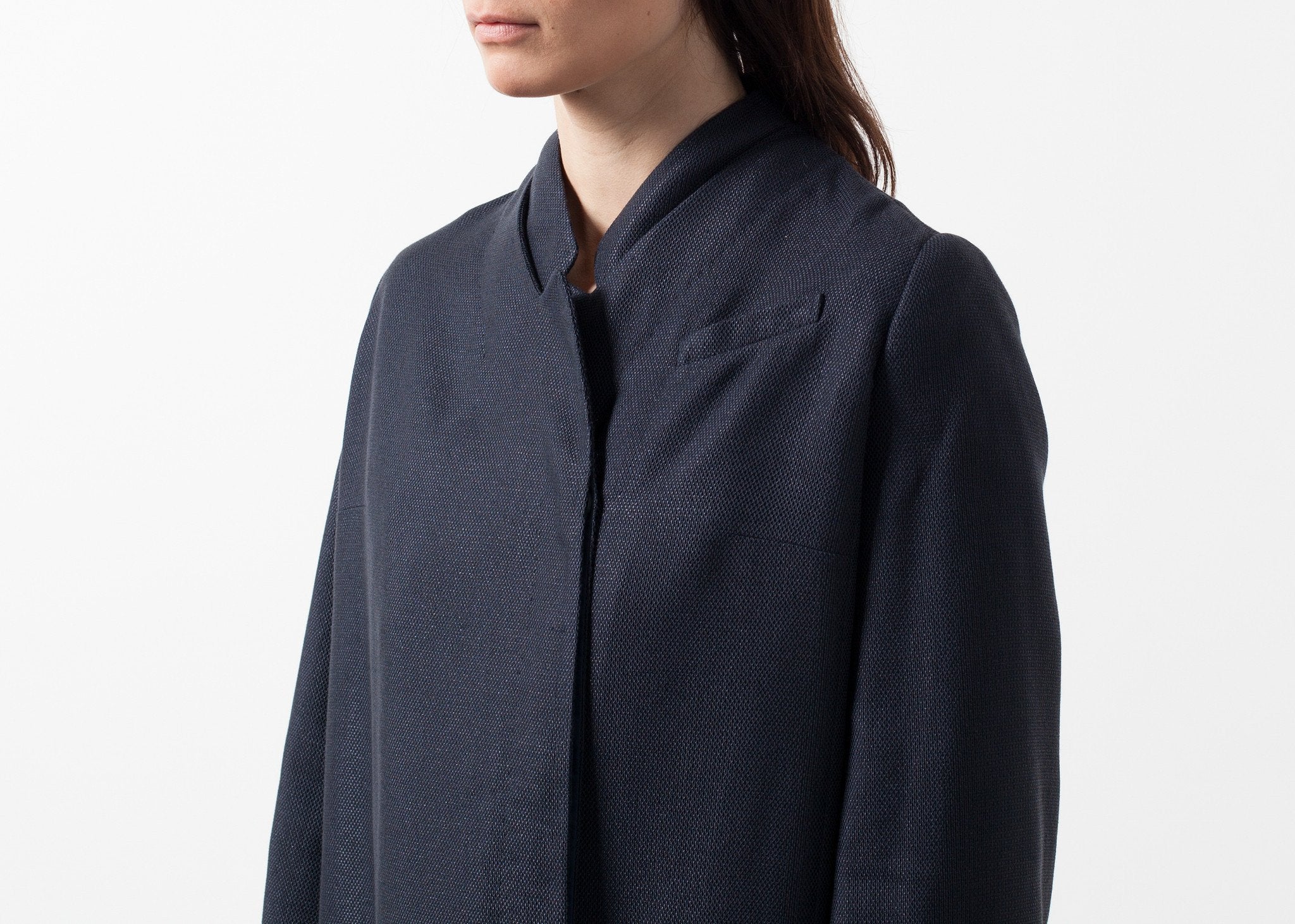 Woven Pleat Back Coat|women's coats & jackets[option1]|[option2]|[option3] - hello
