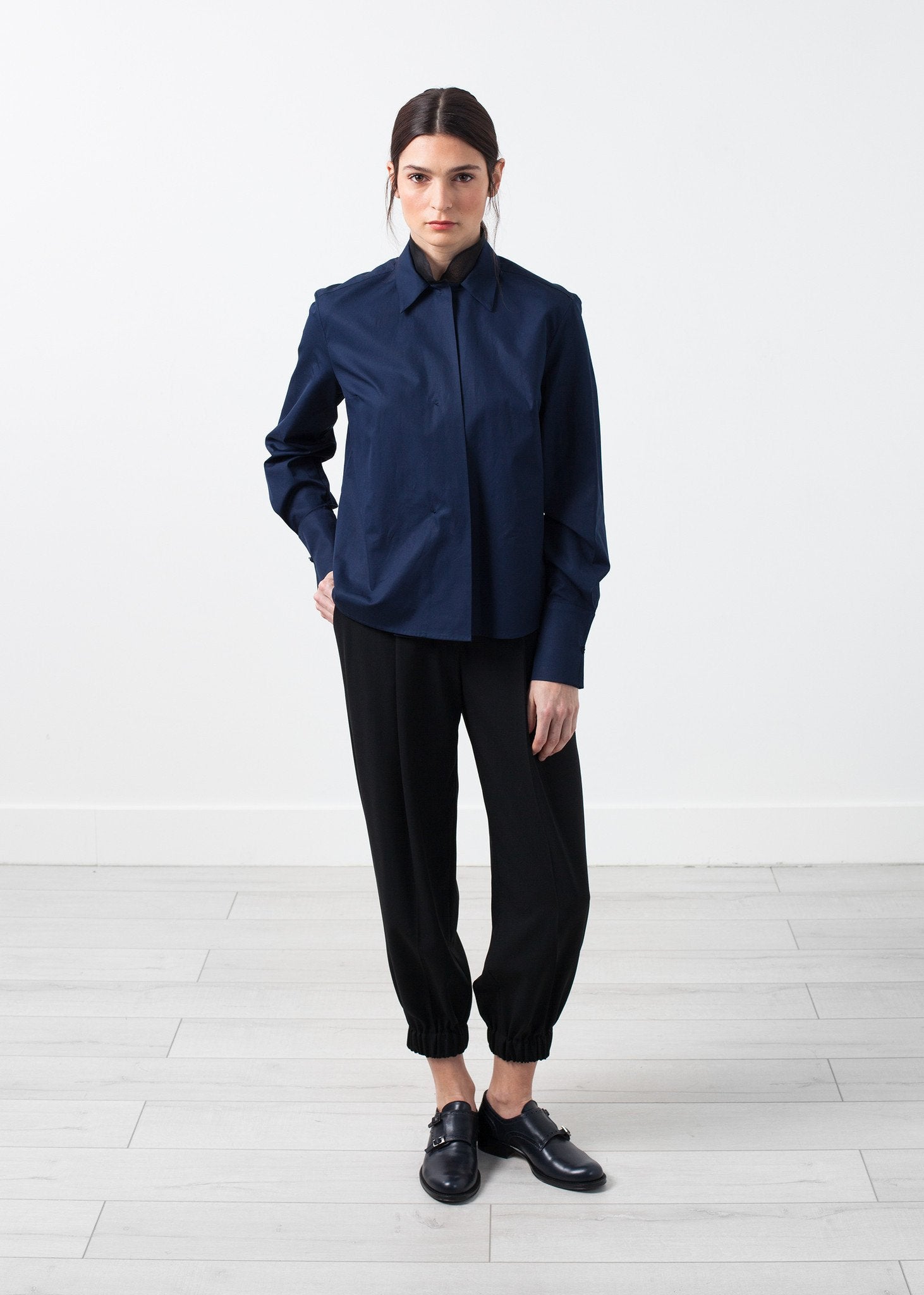 Sheer Silk Collar Button Up|women's button-ups[option1]|[option2]|[option3] - hello