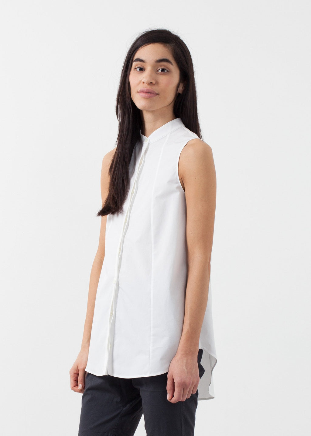 Sleeveless Tunic|women's button-ups[option1]|[option2]|[option3] - hello