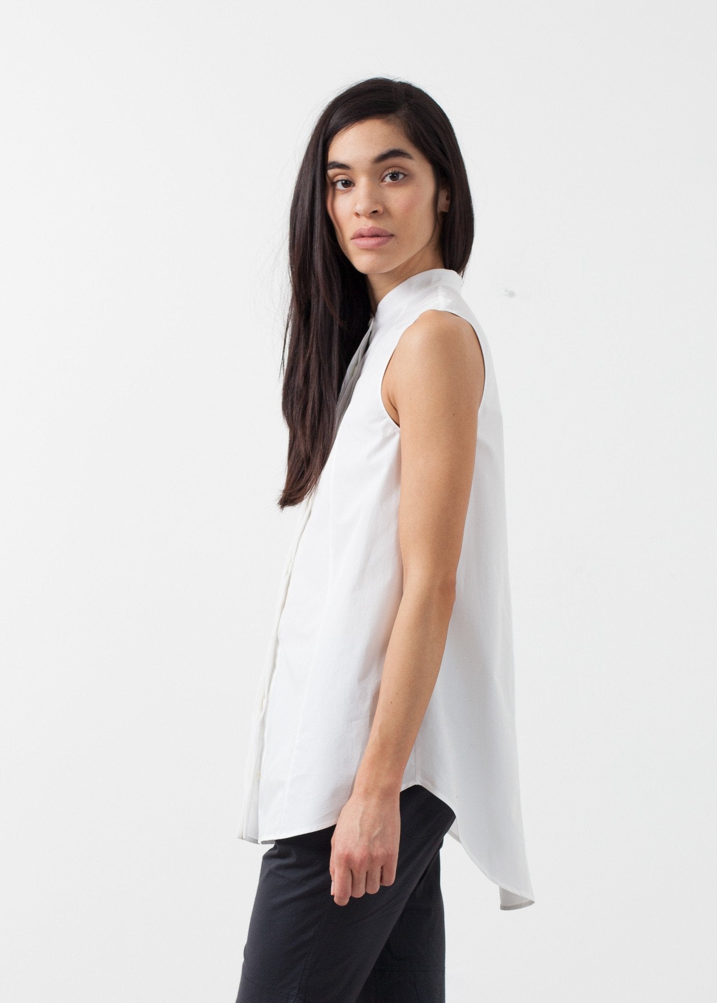 Sleeveless Tunic|women's button-ups[option1]|[option2]|[option3] - hello