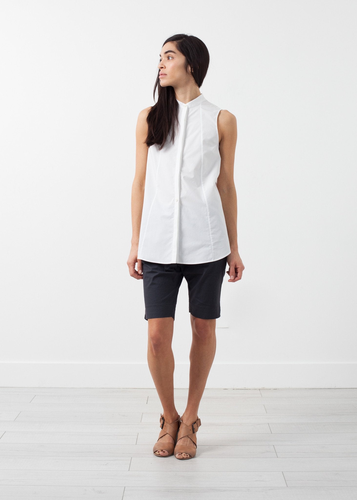 Sleeveless Tunic|women's button-ups[option1]|[option2]|[option3] - hello