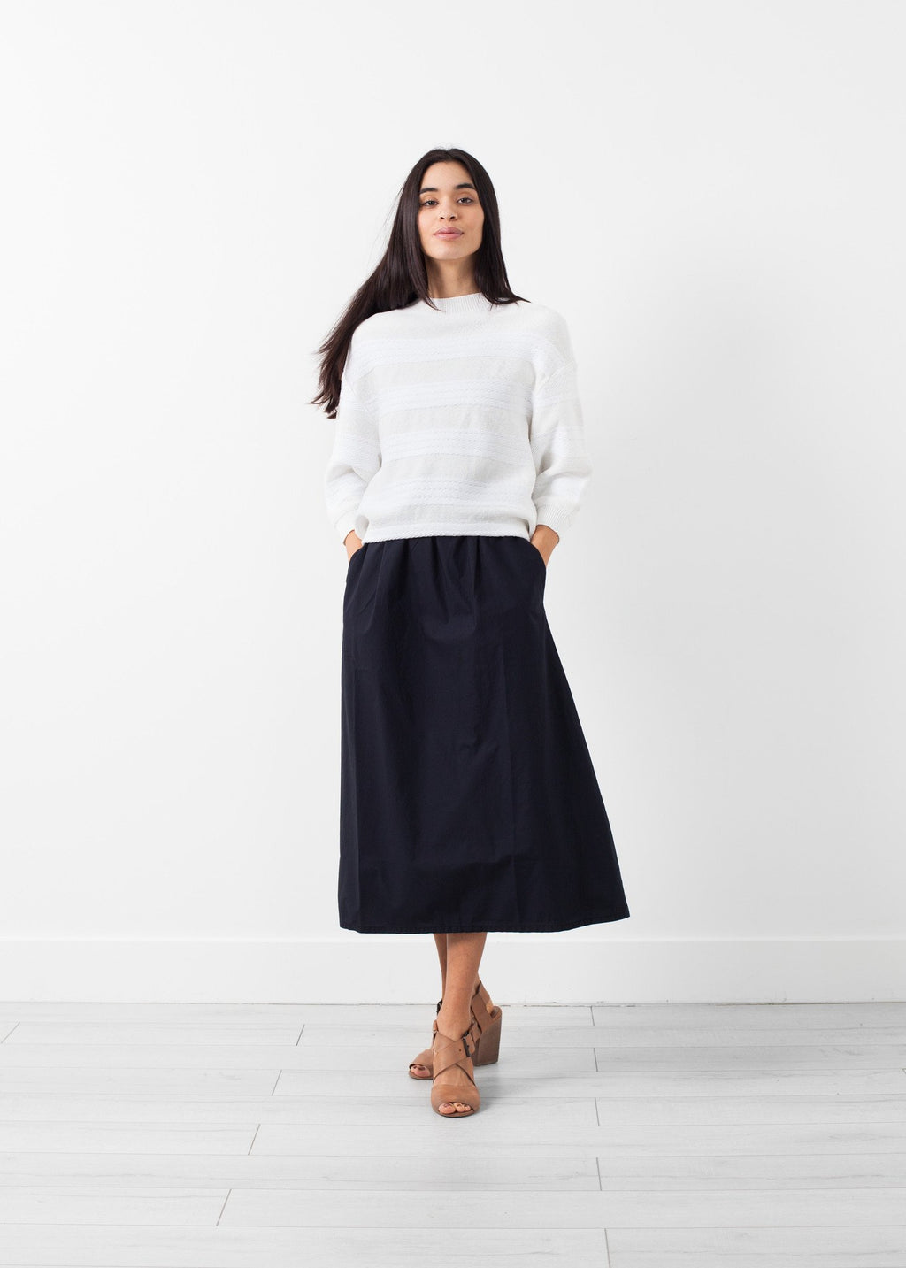 Wide Stripe Sweater|women's knitwear[option1]|[option2]|[option3] - hello