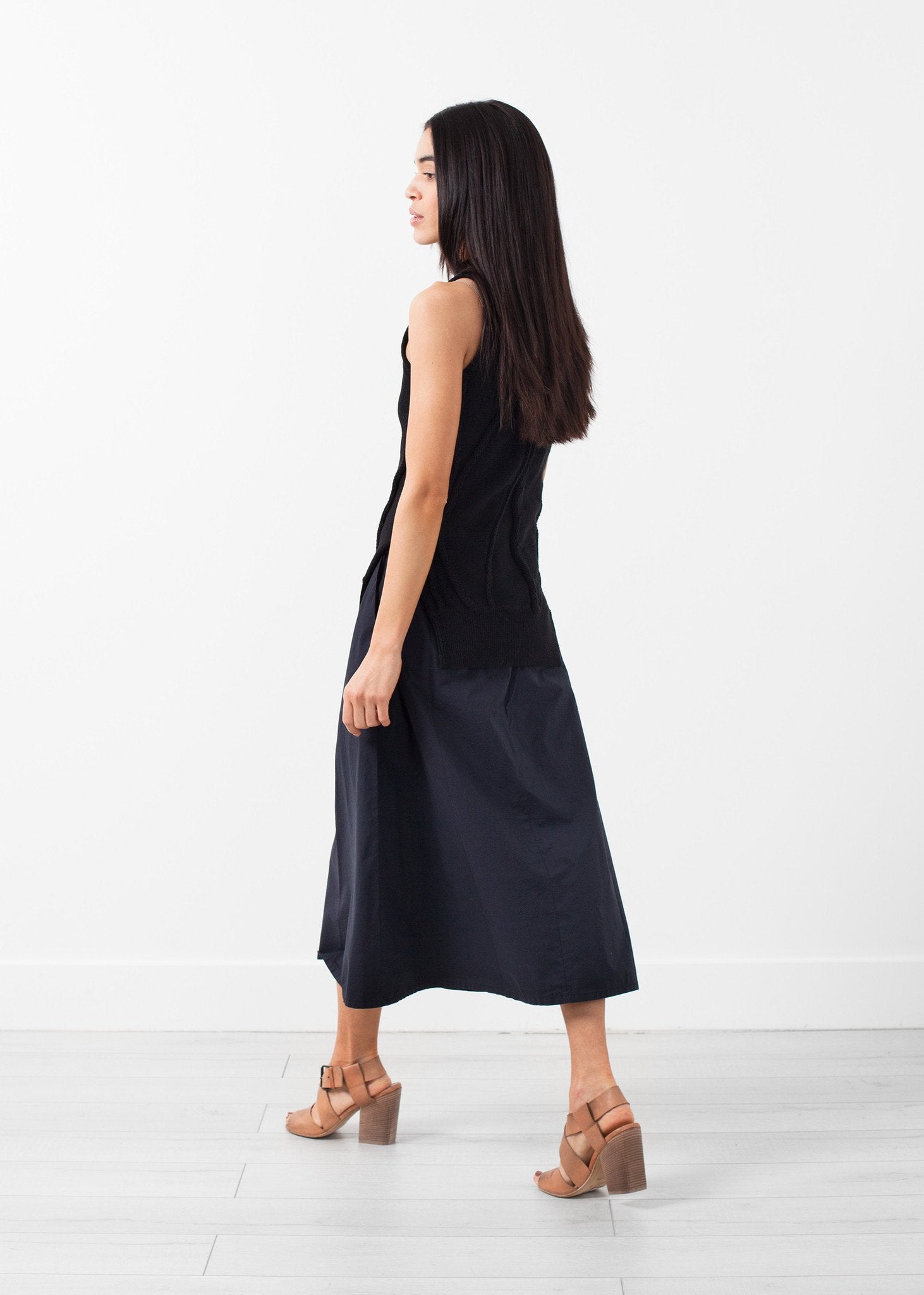 Curved Stripe Knit Tank|women's knitwear[option1]|[option2]|[option3] - hello