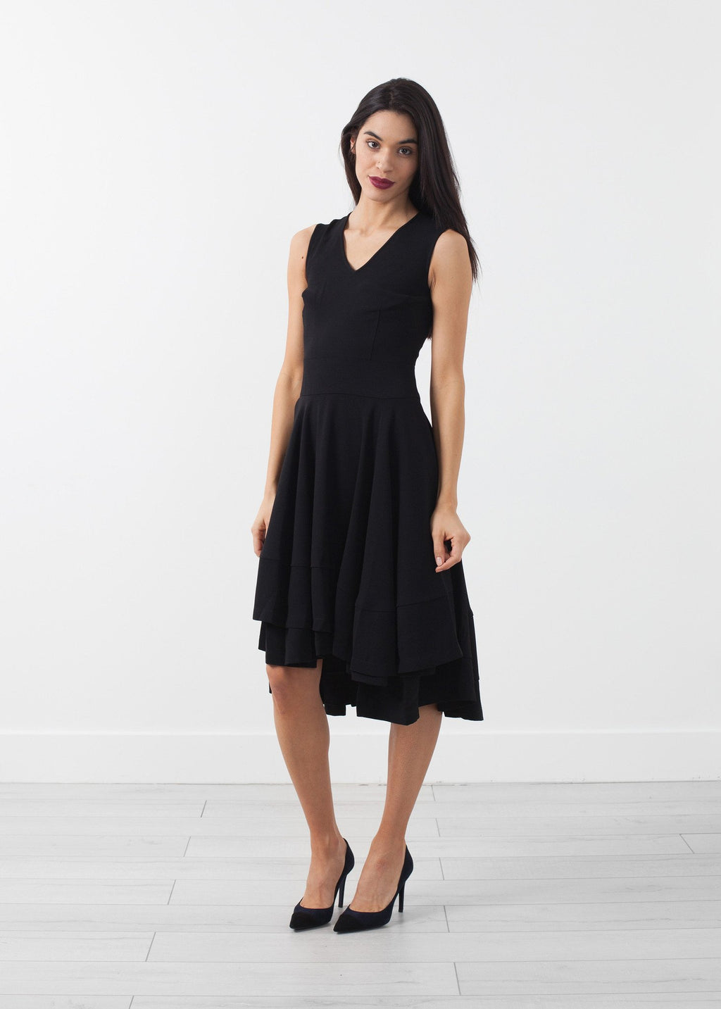 V-Neck Dress|women's dresses[option1]|[option2]|[option3] - hello