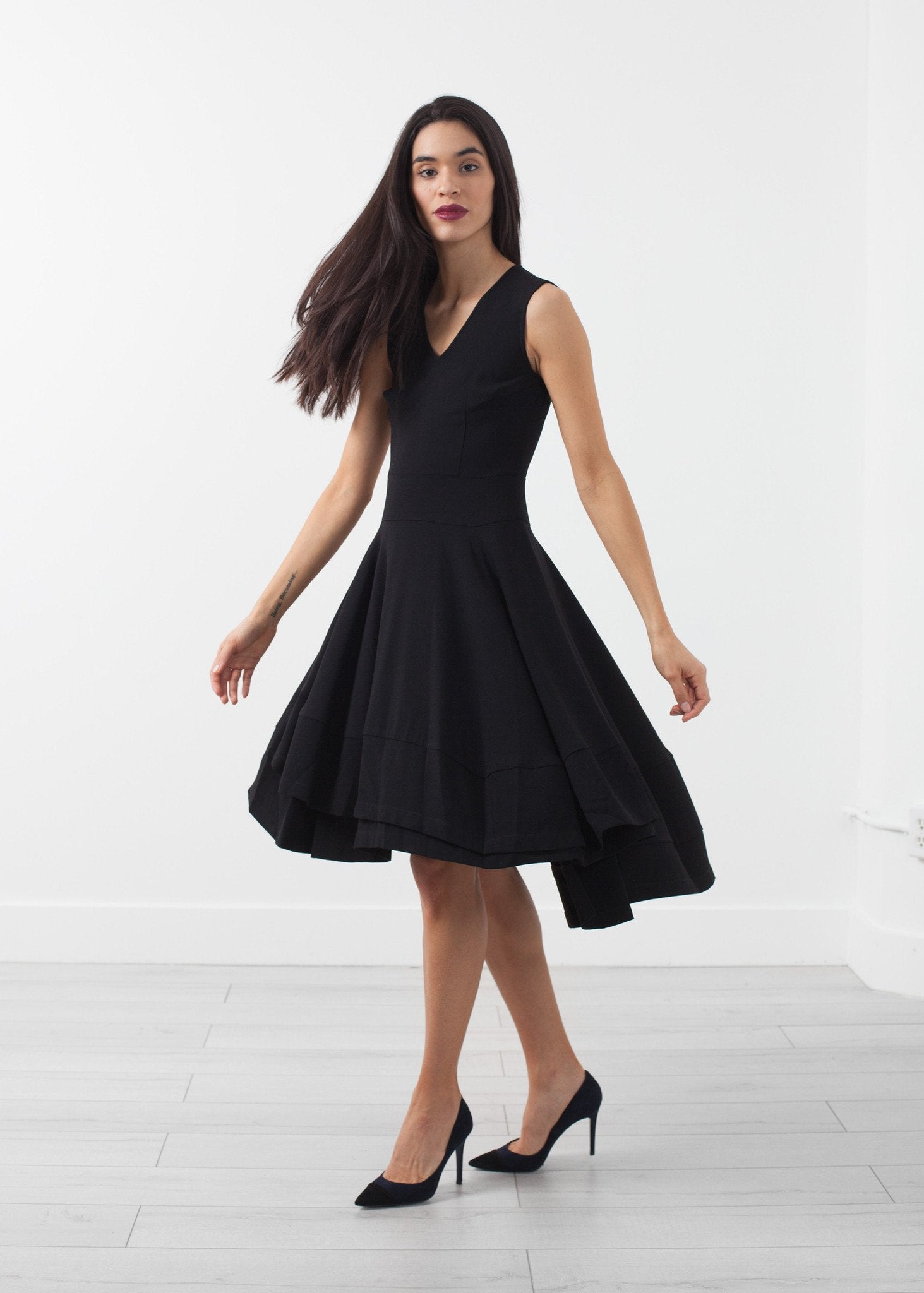 V-Neck Dress|women's dresses[option1]|[option2]|[option3] - hello