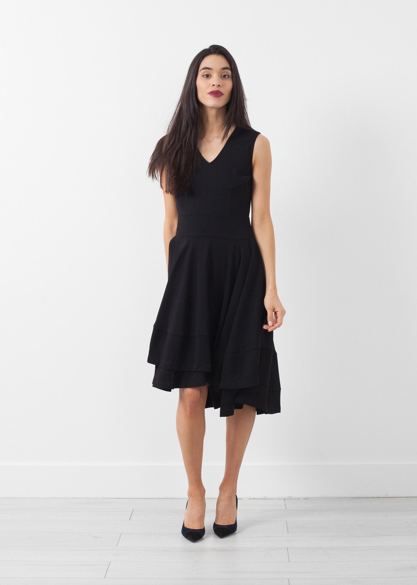 V-Neck Dress|women's dresses[option1]|[option2]|[option3] - hello