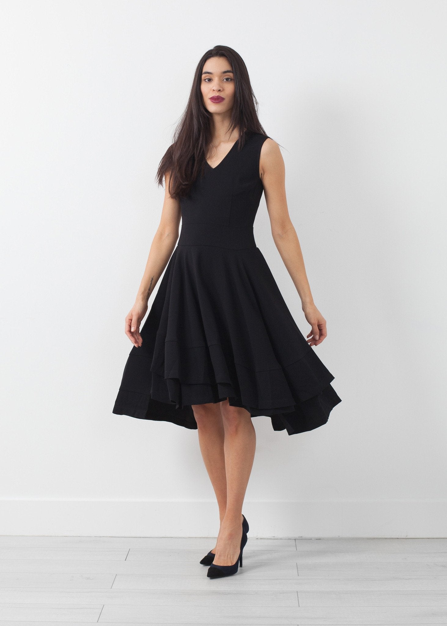V-Neck Dress|women's dresses[option1]|[option2]|[option3] - hello