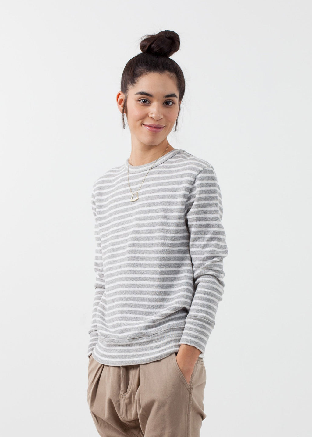 Striped Pullover|women's knitwear[option1]|[option2]|[option3] - hello