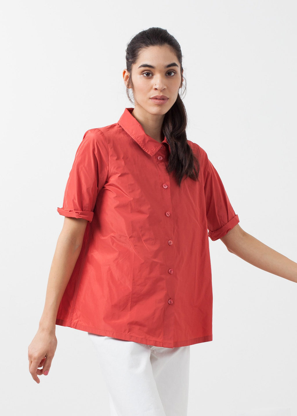 Short Sleeve Button Up|women's tops[option1]|[option2]|[option3] - hello