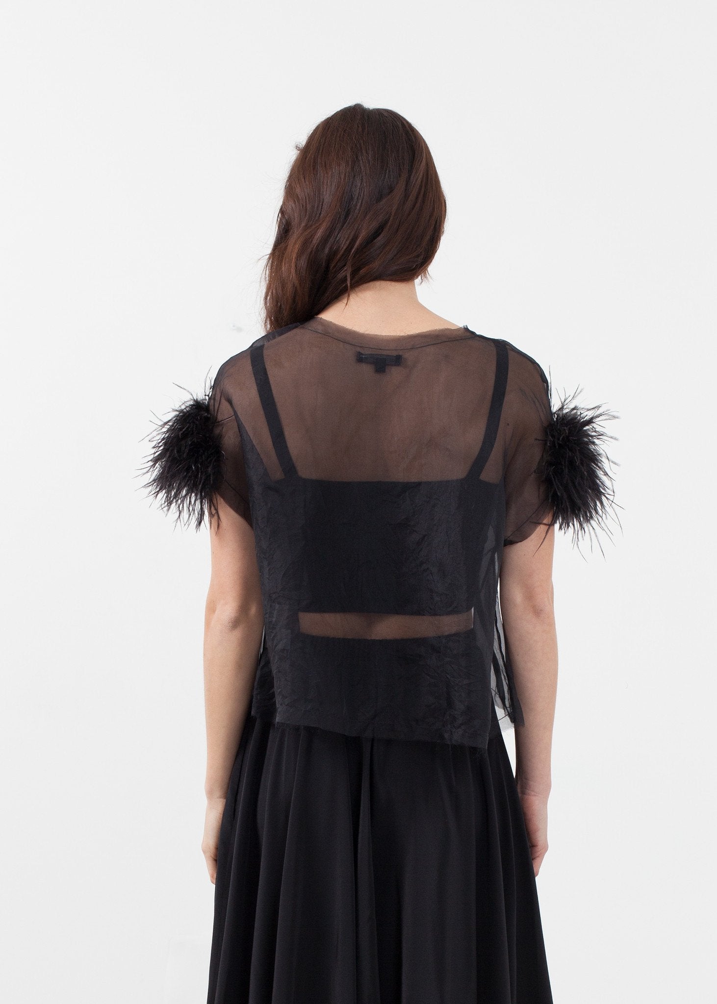 Organza Feather Top|women's tops[option1]|[option2]|[option3] - hello